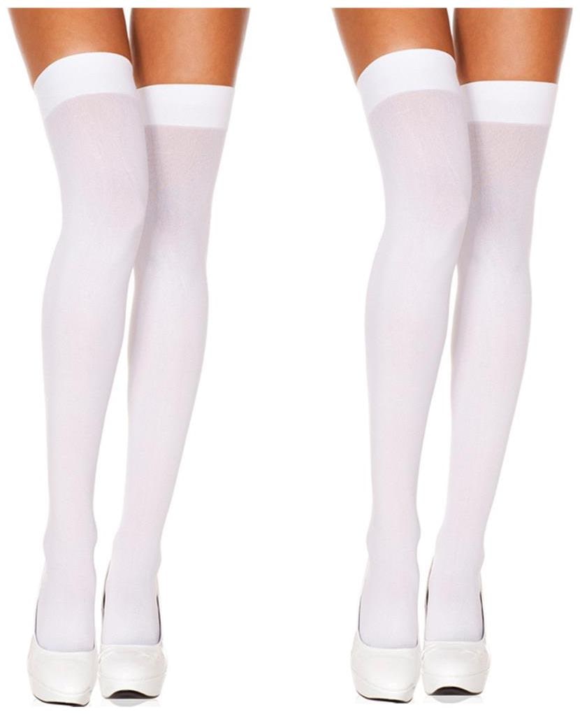

Neska Moda Anfanna Women s 2 Pair White Thigh-Highs Long Stockings