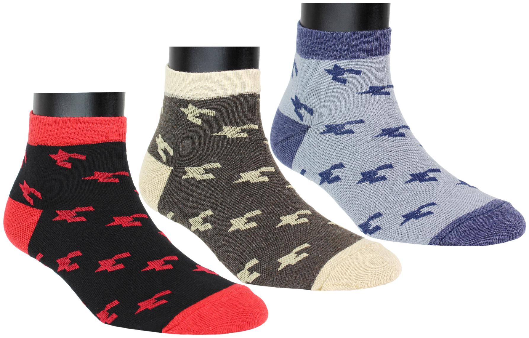 

Neska Moda Multi Cotton Ankle length socks ( Pack of 3 )