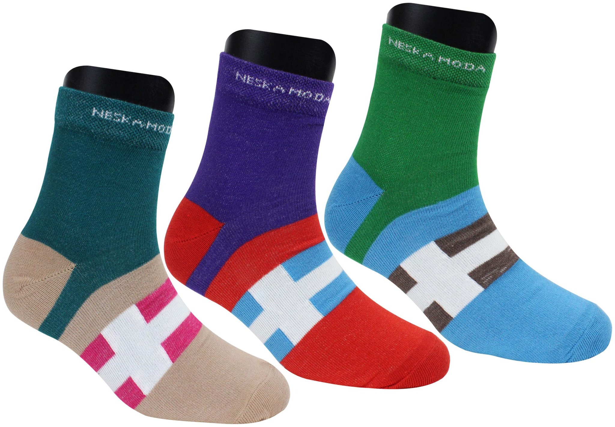 

Neska Moda Multi Cotton Ankle length socks ( 3 pairs )
