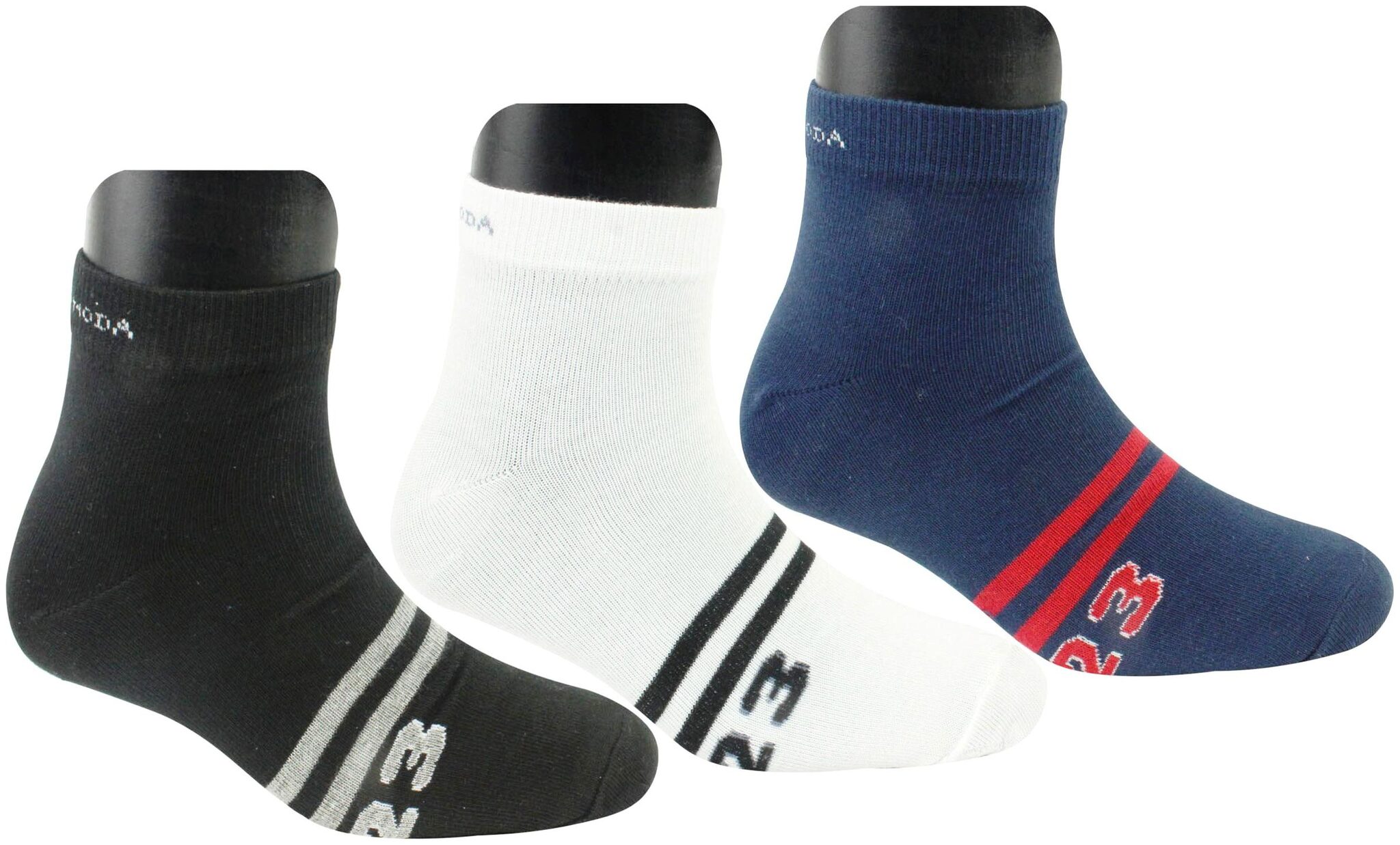

Neska Moda Multi Cotton Ankle length socks ( 3 pairs )