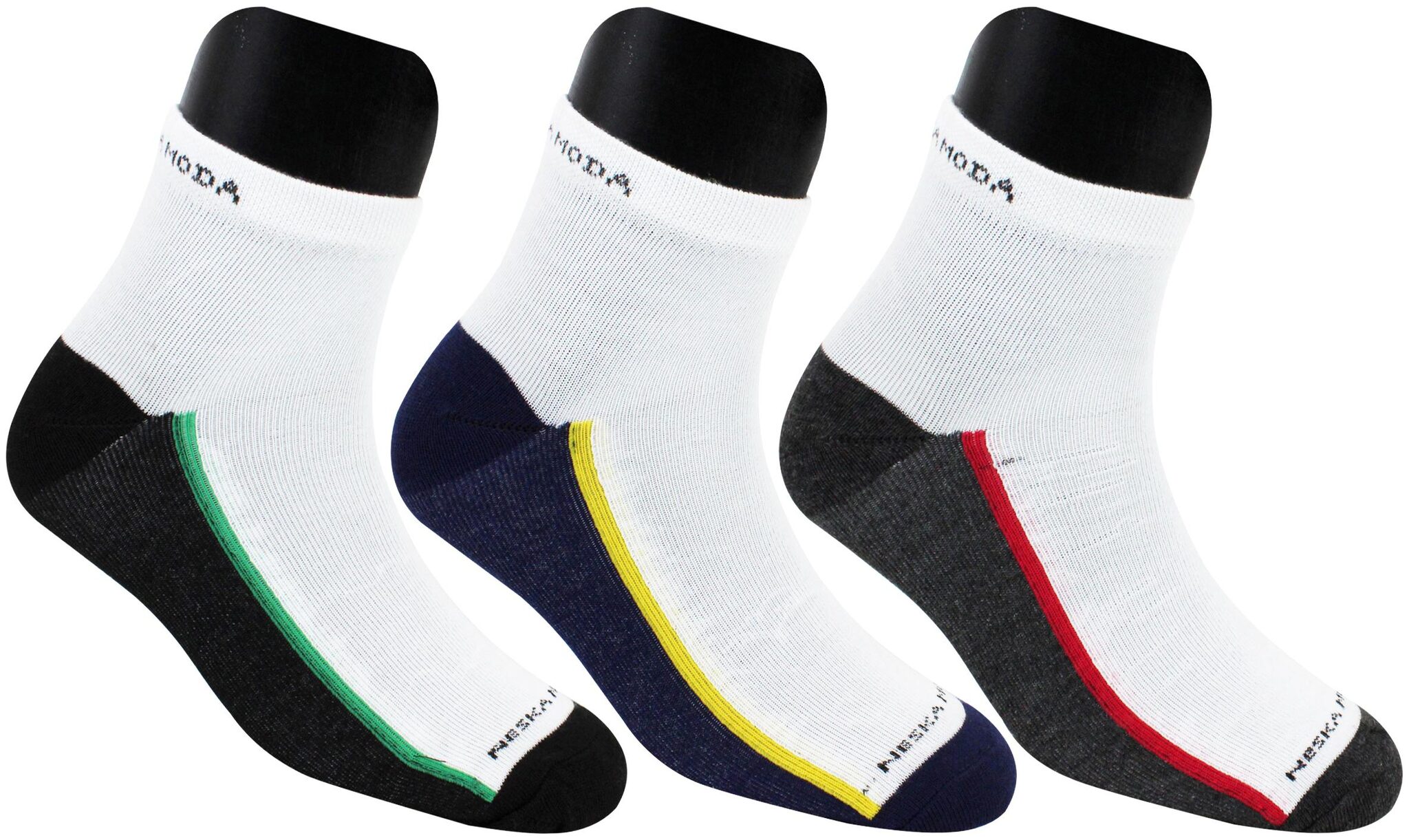 

Neska Moda Multi Cotton Ankle length socks ( Pack of 3 )