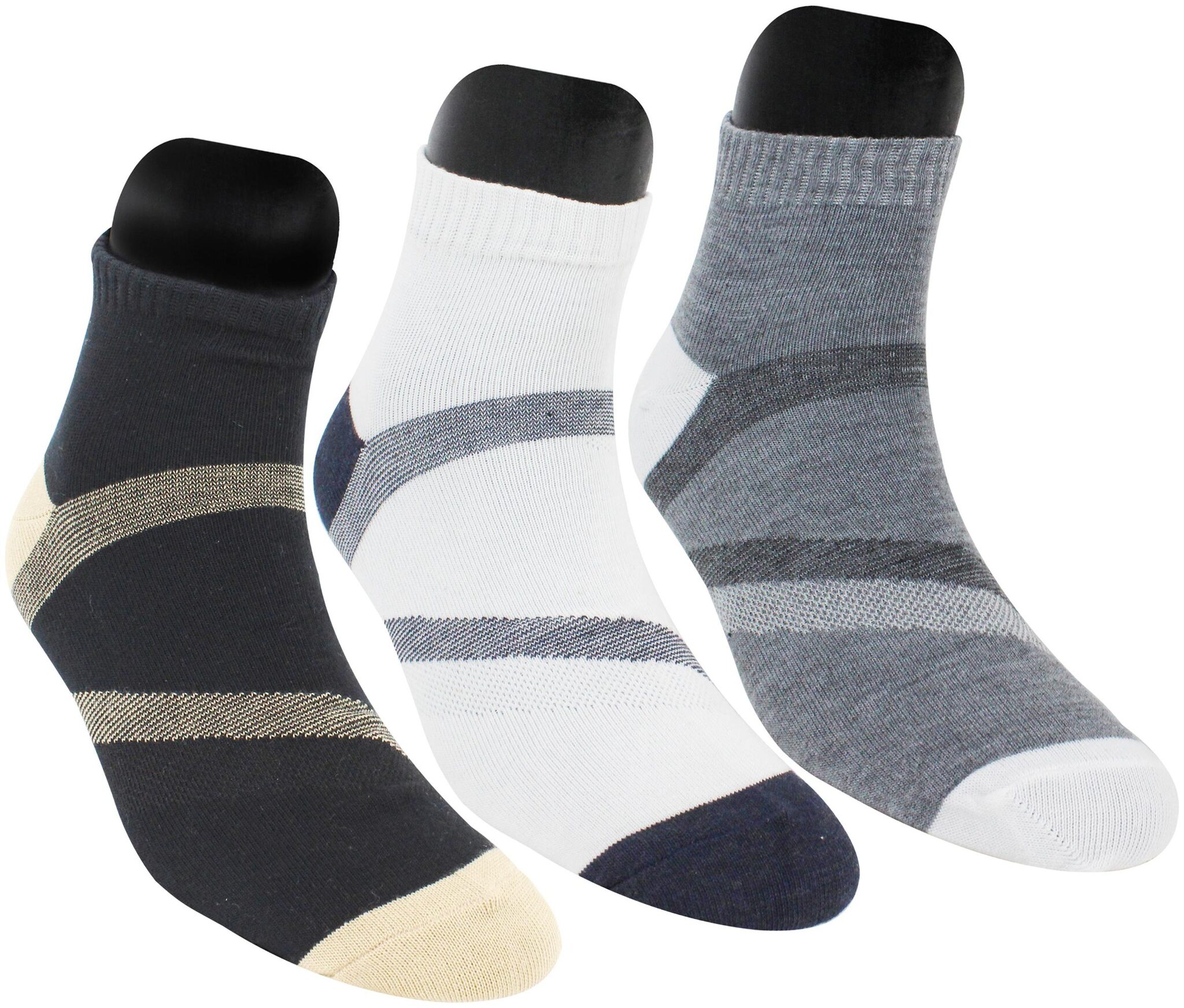 

Neska Moda Multi Cotton Ankle length socks ( Pack of 3 )
