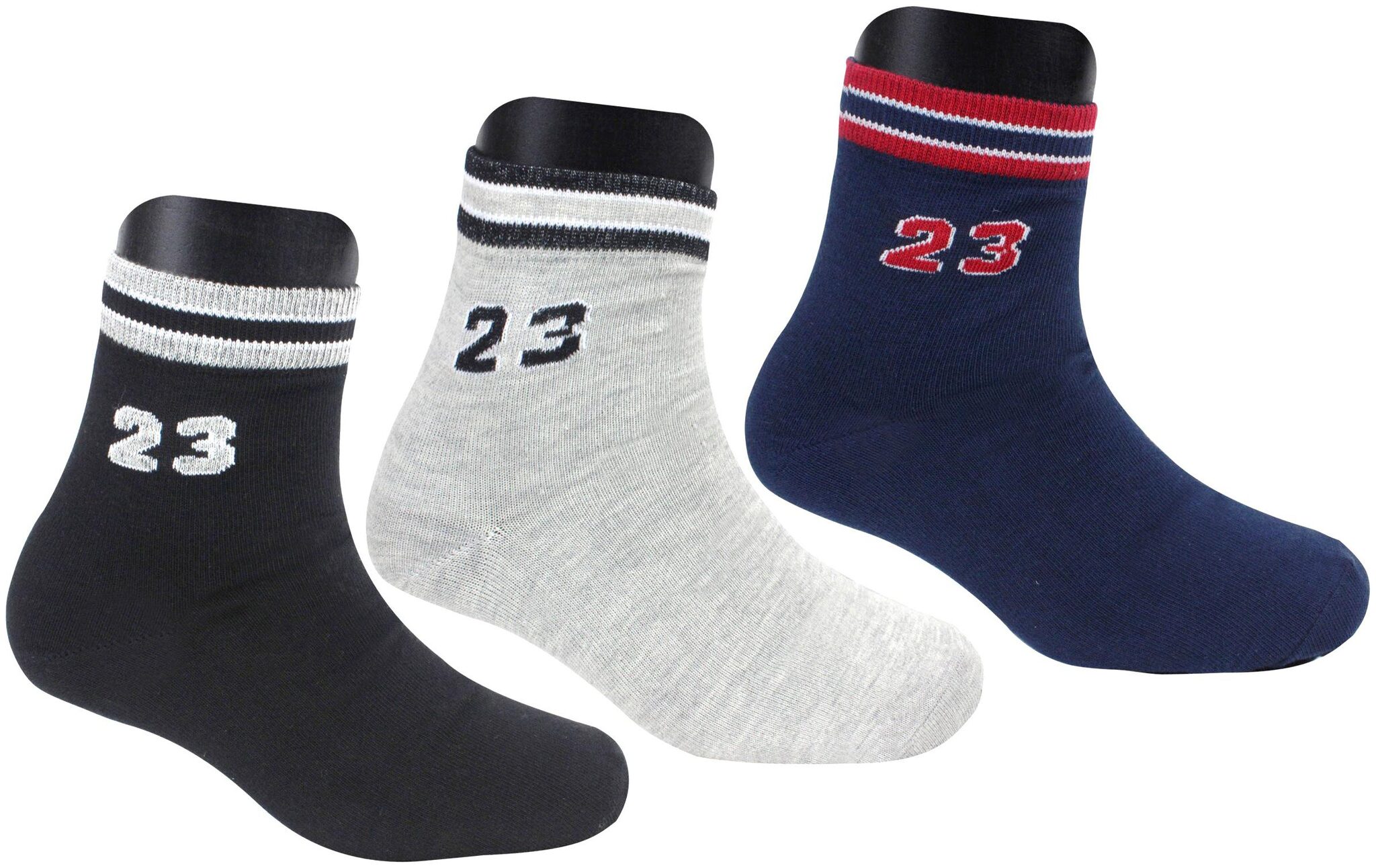 

Neska Moda Multi Cotton Ankle length socks ( 3 pairs )