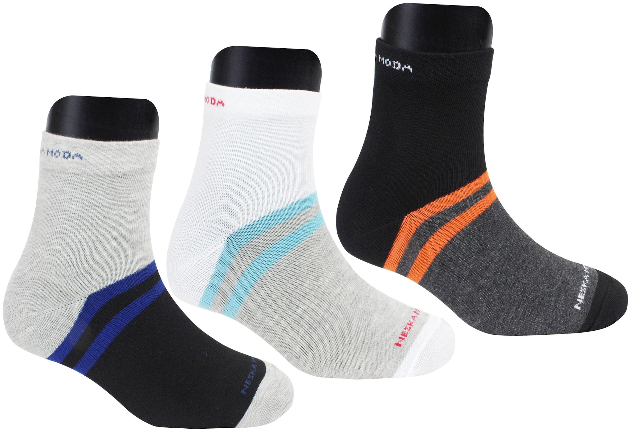 

Neska Moda Multi Cotton Ankle length socks ( 3 pairs )