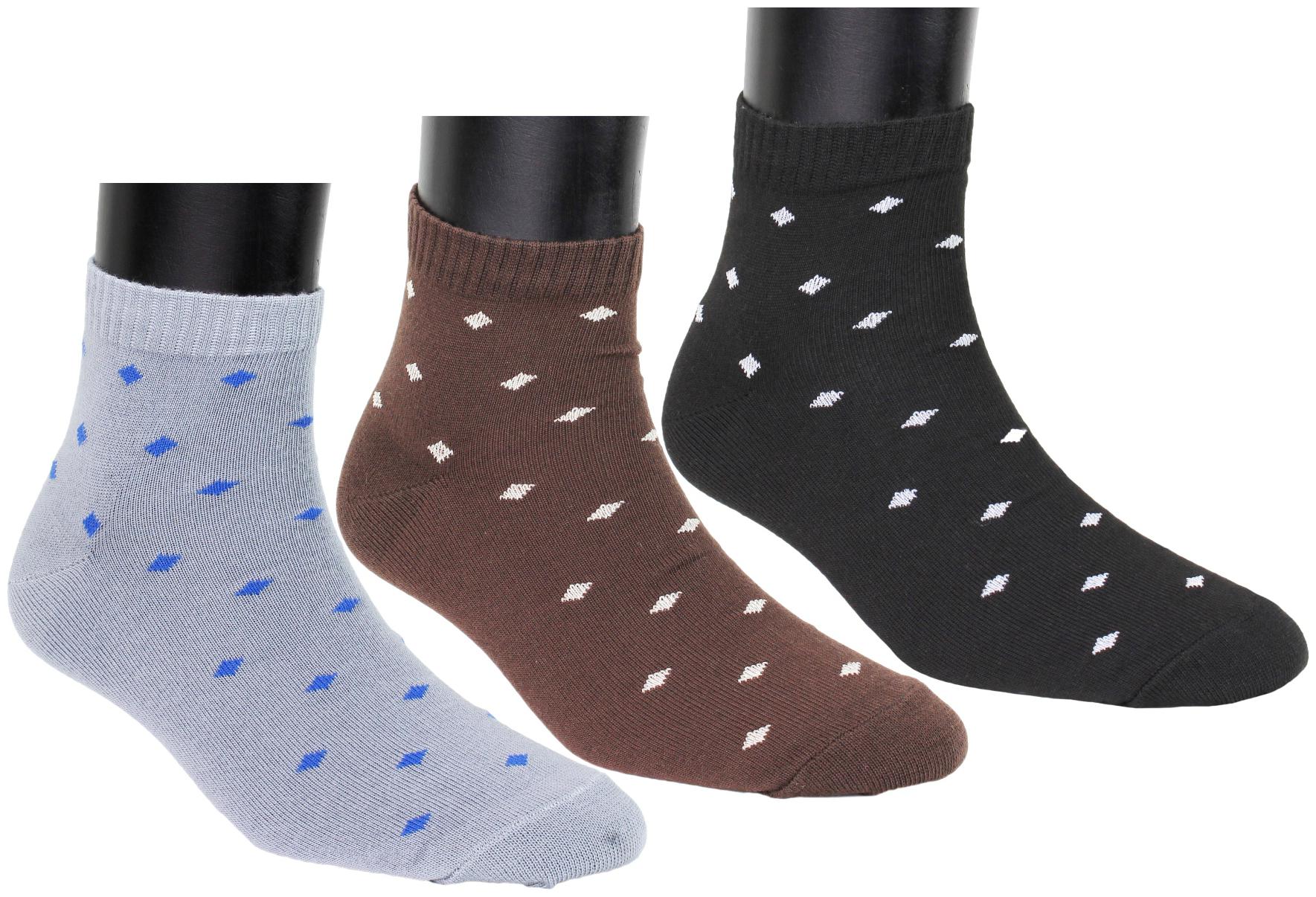 

Neska Moda Multi Cotton Ankle length socks ( Pack of 3 )
