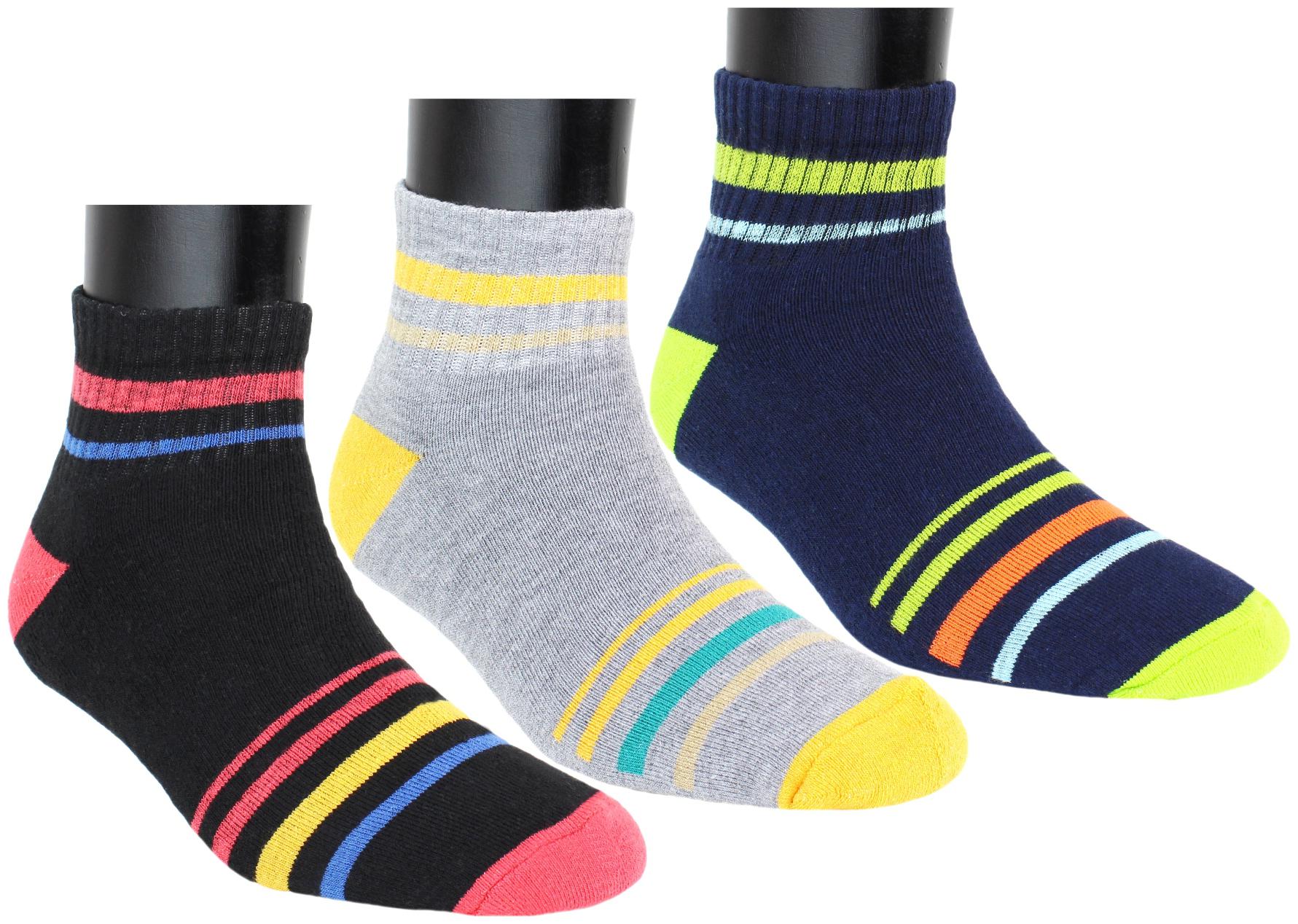 

Neska Moda Multi Cotton Ankle length socks ( Pack of 3 )