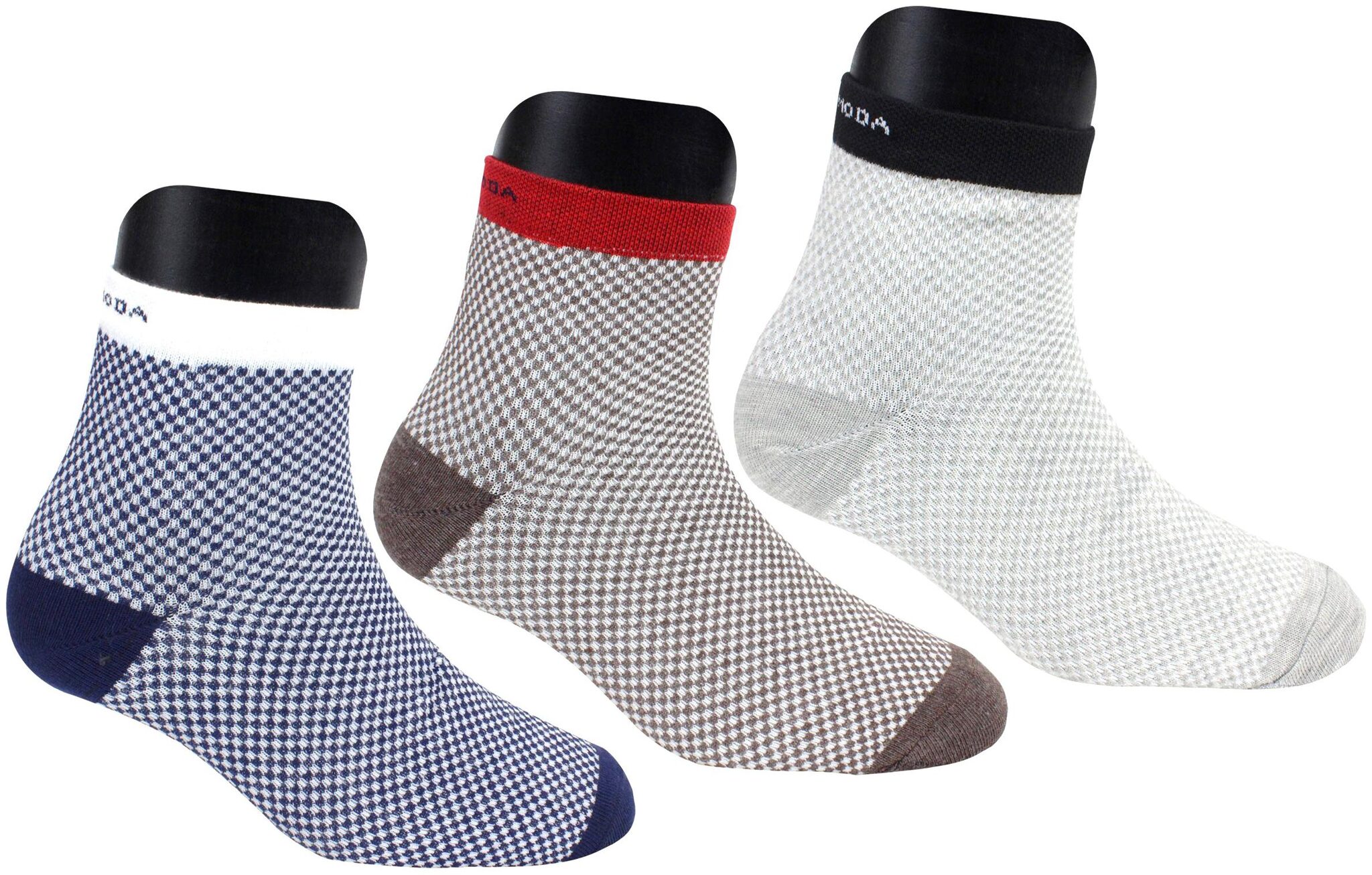 

Neska Moda Multi Cotton Ankle length socks ( 3 pairs )