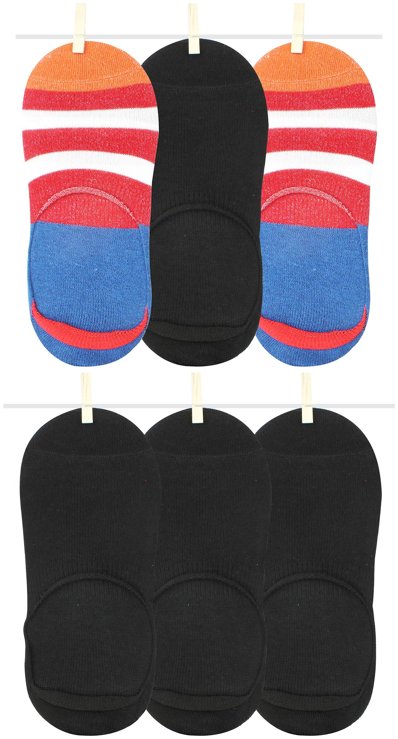 

Neska Moda Multi Cotton No show socks ( Pack of 6 )