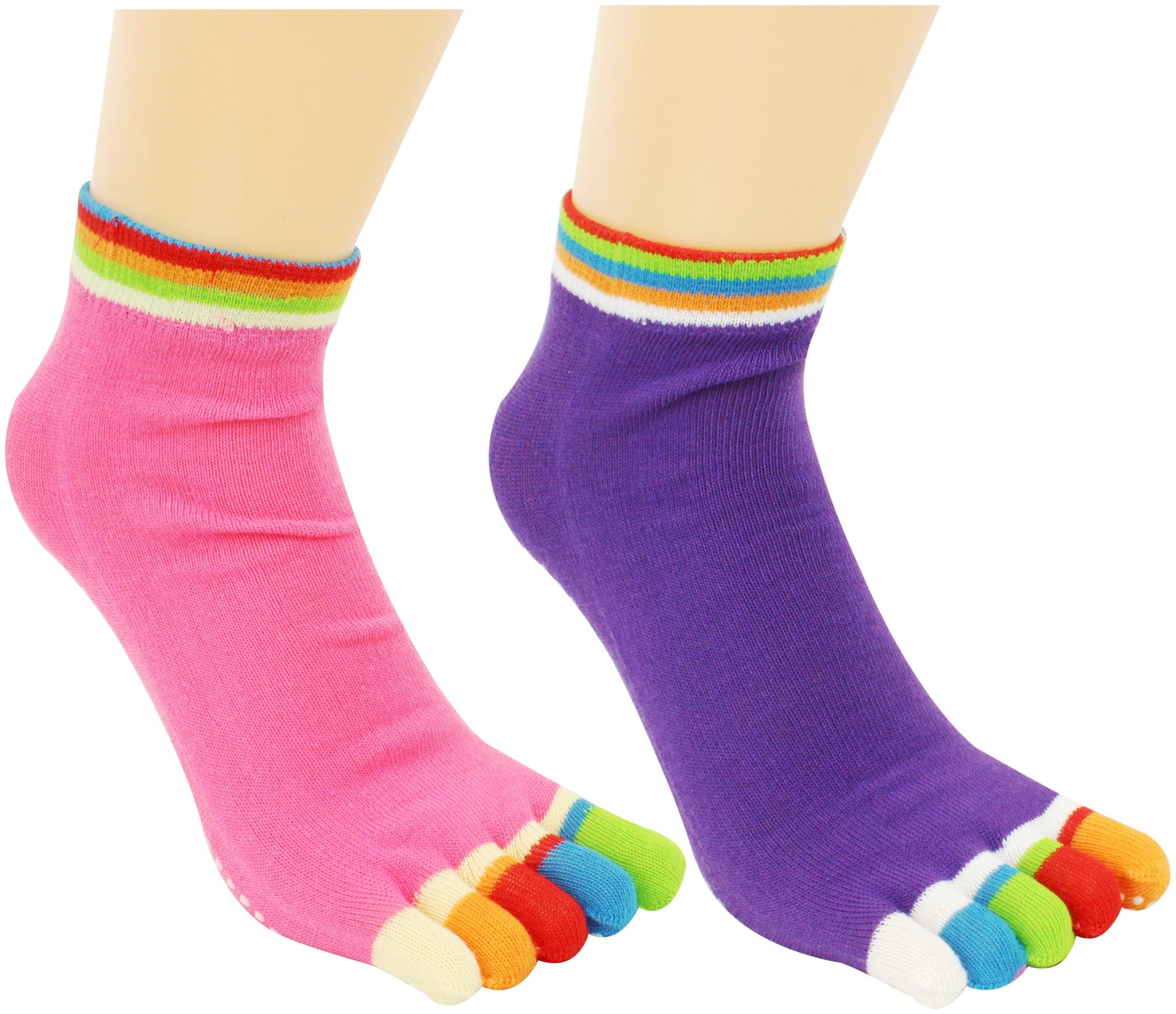 

Neska Moda Women s 2 Pair Pink And Purple Cotton Ankle Length Socks-S710