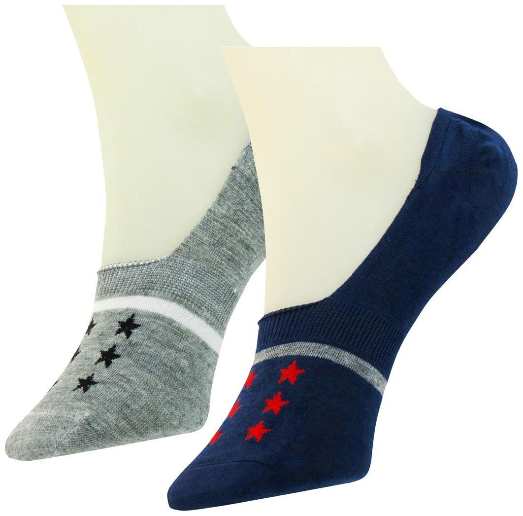 

Neska Moda Grey Cotton No show socks ( Pack of 2 )