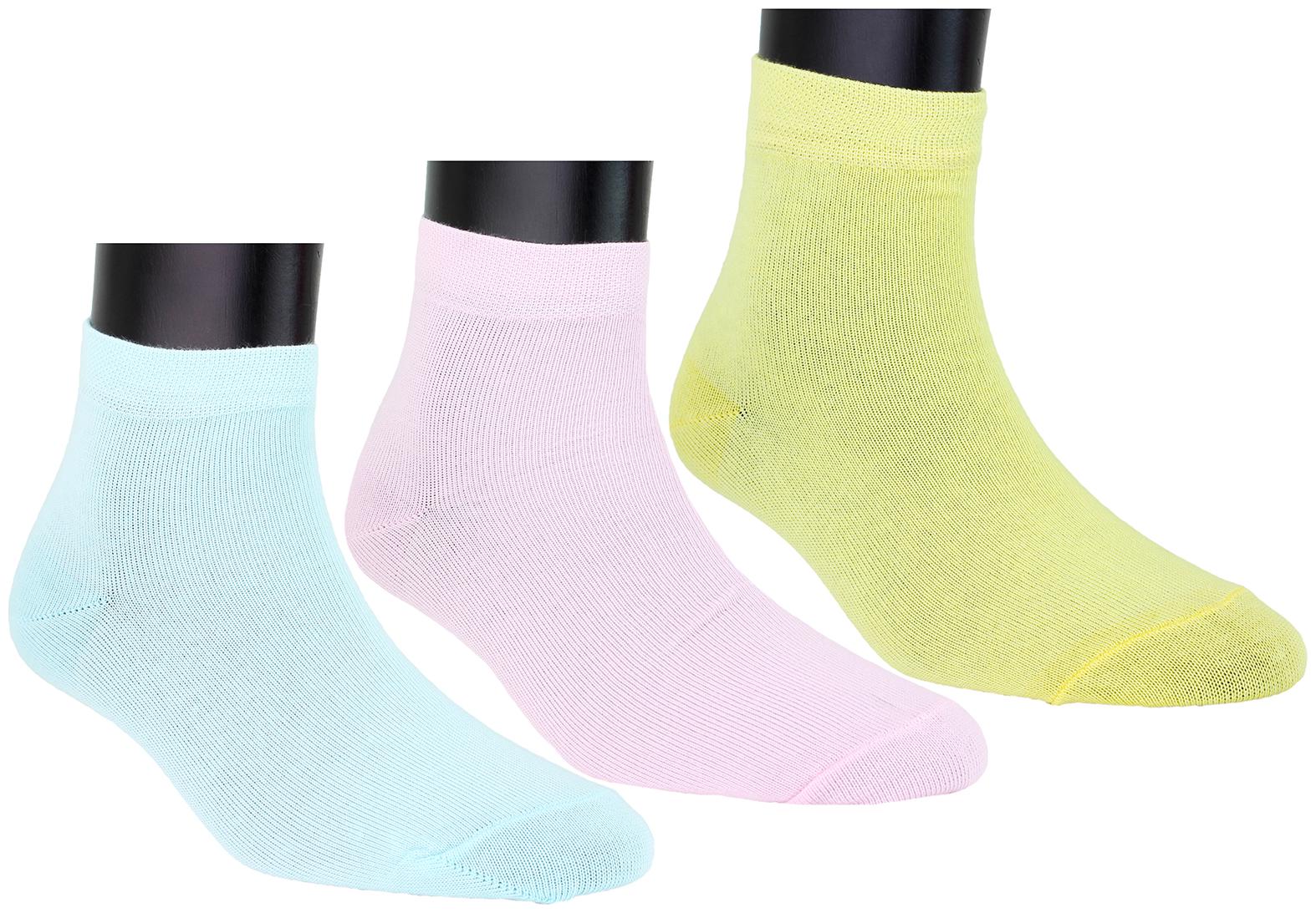

Neska Moda 3 Pair Women s Solid Free Size Ultra Thin Cotton Ankle Length Socks - Blue Pink Beige S33