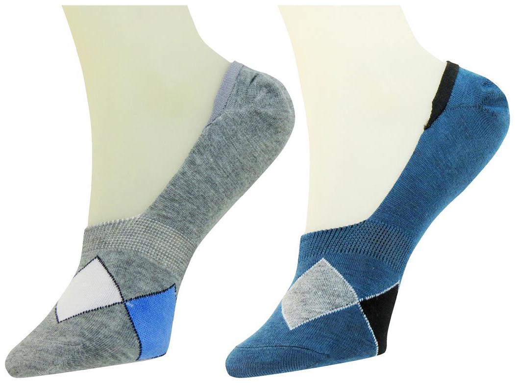 

Neska Moda 2 Pair Unisex Cotton No Show Loafer Socks With Silicon Gel-S514
