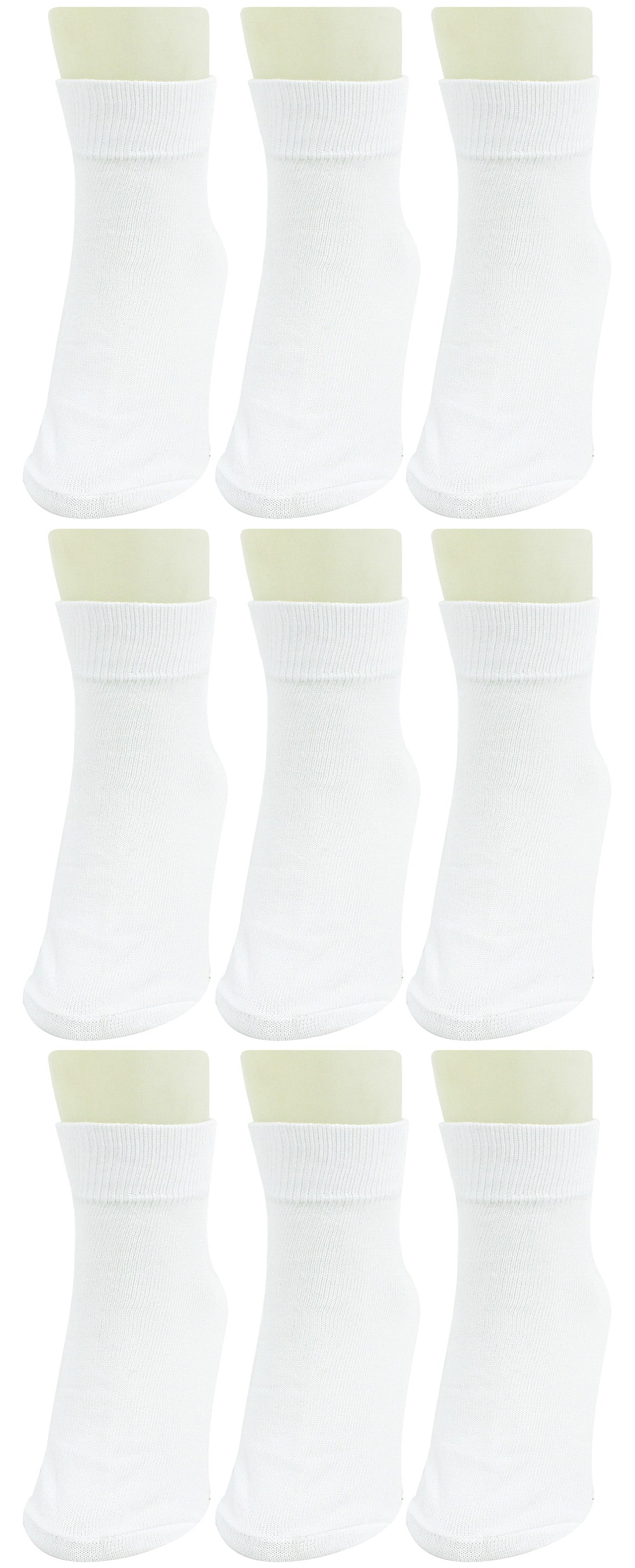 

Neska Moda 9 Pair Men s White Solid Free Size Cotton Ankle Length Socks