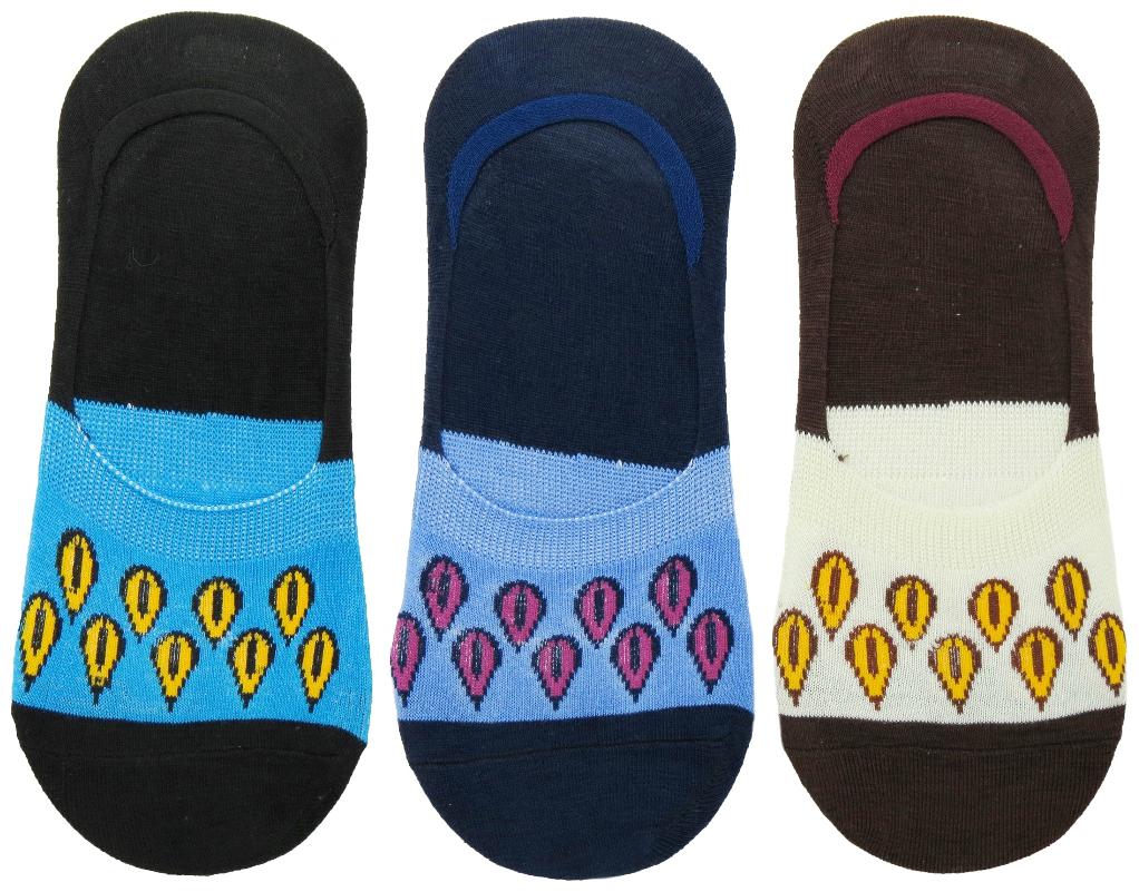 

Neska Moda Unisex 3 Pair Cotton Loafer Socks With Silicon Gel Grip-Multicolor