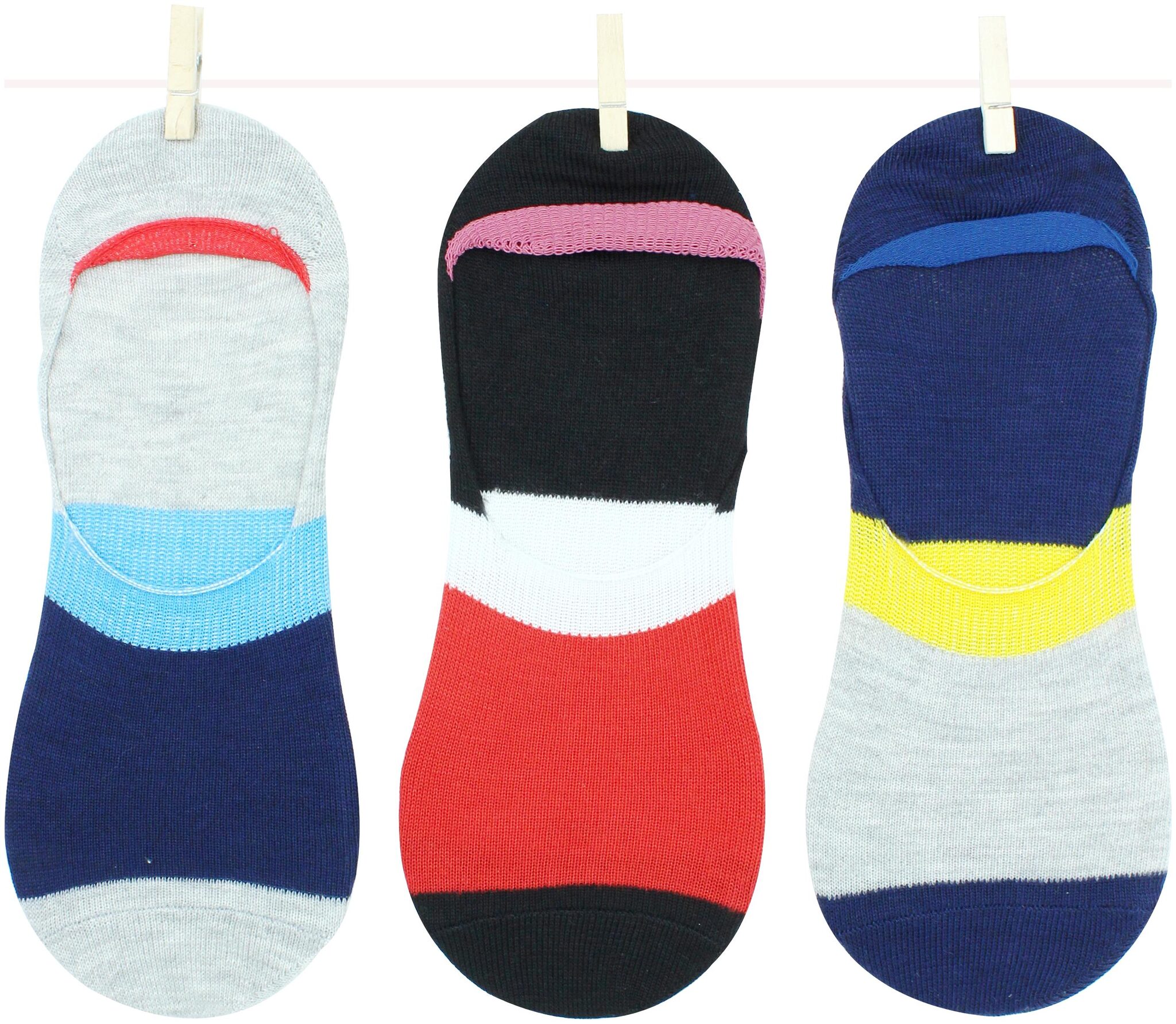 

Neska Moda Premium Men Women 3 Pairs Multicolor Cotton Loafer Socks S632