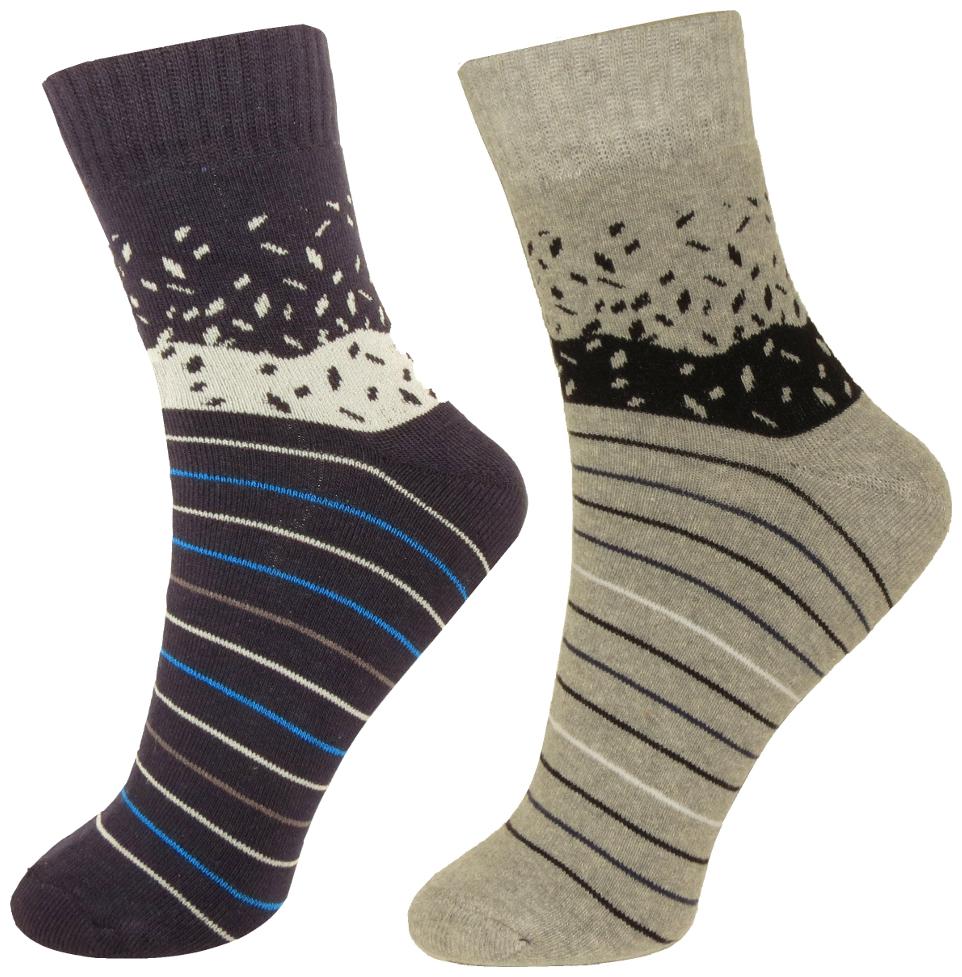 

Neska Moda Premium 2 Pair Women s Terry Cotton Ankle Length Exclusive Thick Socks-Blue Grey S370