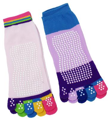 

Neska Moda Women s 2 Pair Green Pink Cotton Ankle Length Five Finger Anti Slip Toe Socks-S840