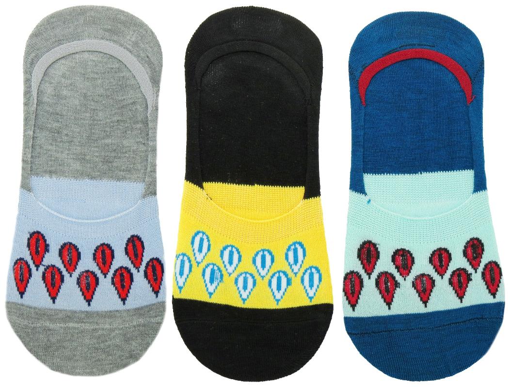 

Neska Moda Unisex 3 Pair Cotton Loafer Socks With Silicon Gel Grip-Multicolor
