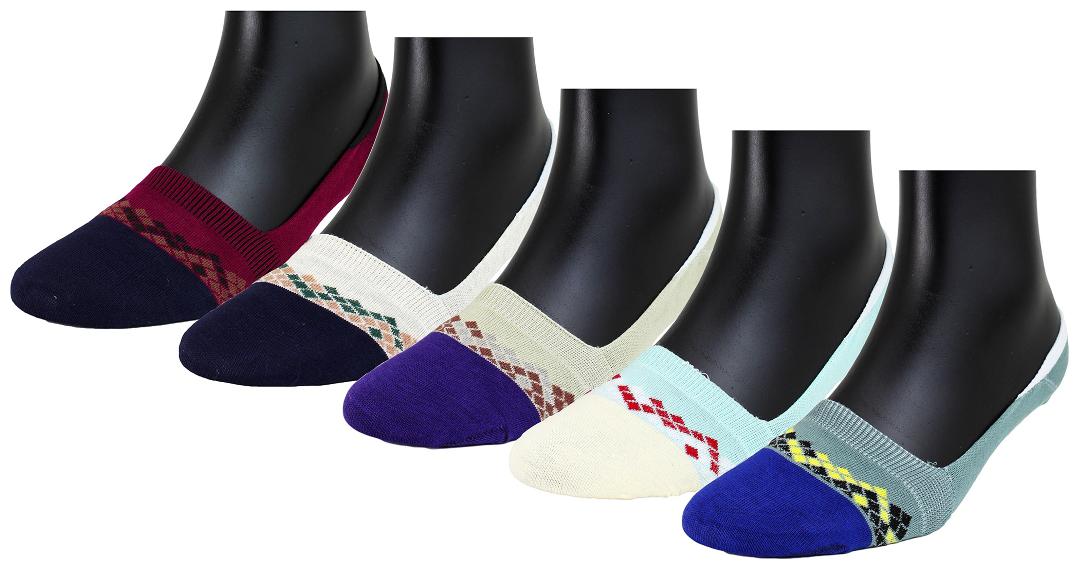 

Neska Moda Premium Men Women 5 Pairs Cotton Multicolor No Show Socks-S785