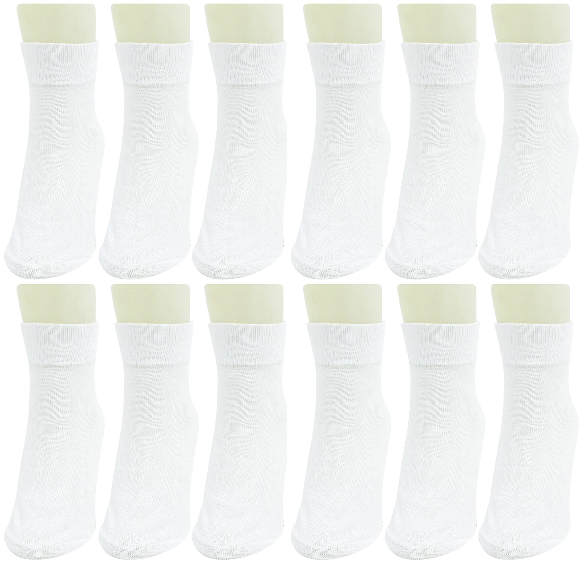 

Neska Moda 12 Pair Men s White Solid Free Size Cotton Ankle Length Socks