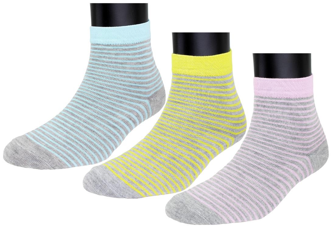 

Neska Moda Women s 3 Pair Pink and Yellow Cotton Ankle Length Socks-S954