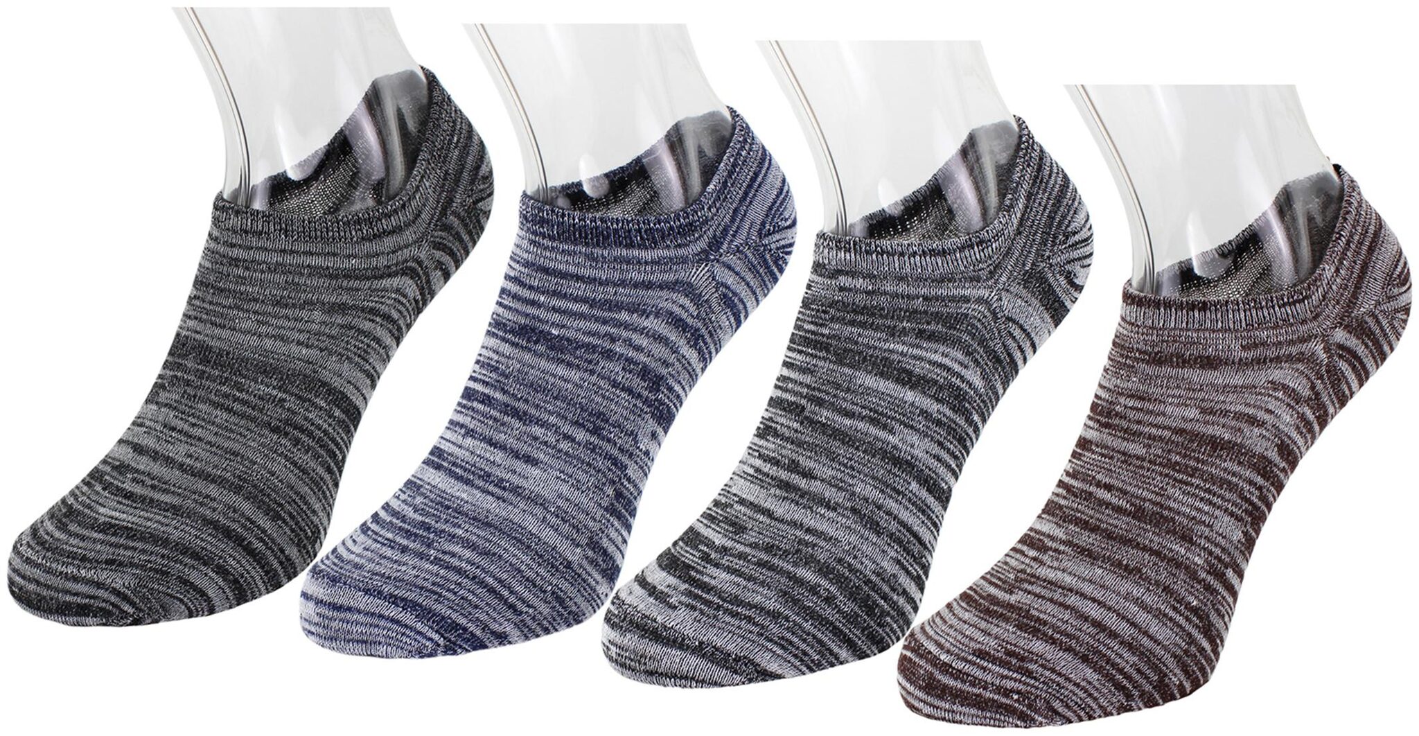 

Neska Moda Men s 4 Pair Multicolor Cotton No Show Loafer Socks-S982