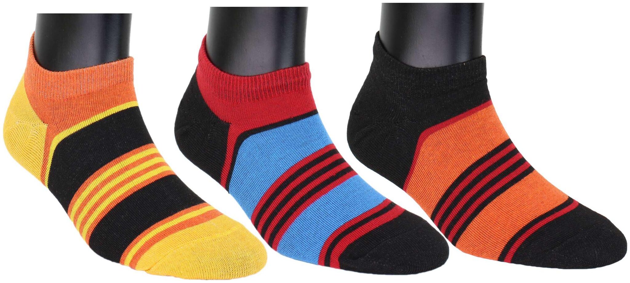 

Neska Moda Multi Cotton Ankle length socks ( Pack of 3 )