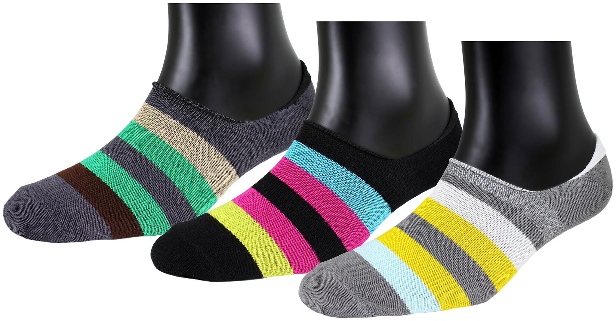 

Neska Moda Black Grey Cotton Ankle length socks ( Pack of 3 )