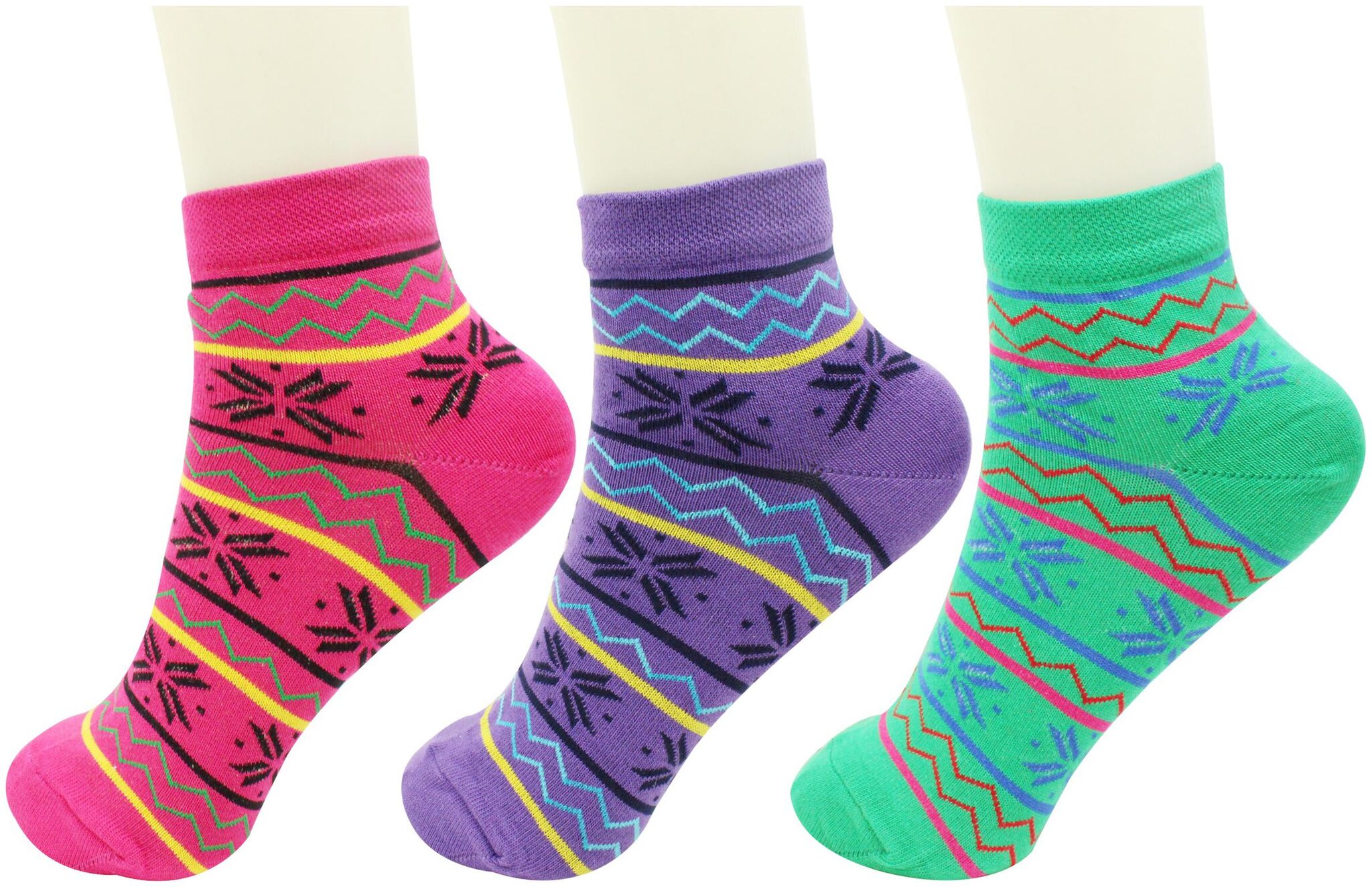 

Neska Moda Women s 3 Pair Multicolor Cotton Ankle Length Socks-S963