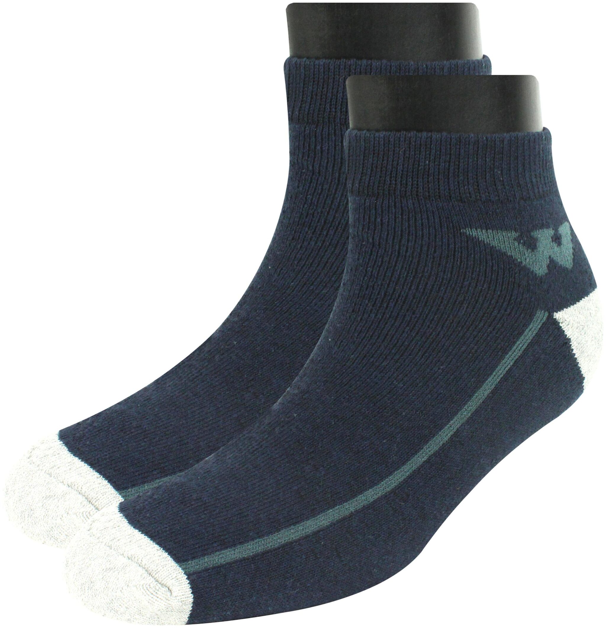 

Neska Moda Navy blue White Cotton Ankle length socks ( 1 pair )