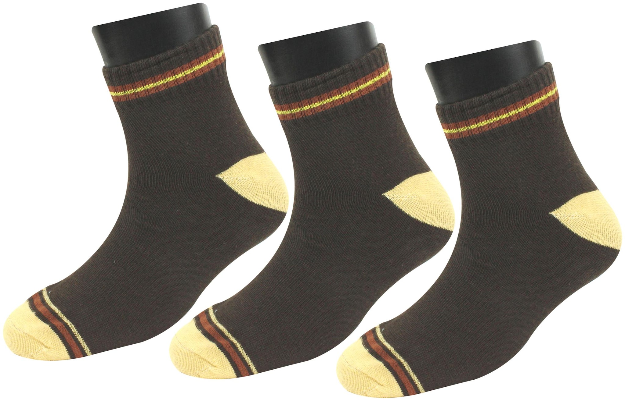

Neska Moda Brown Cotton Ankle length socks ( Pack of 3 )