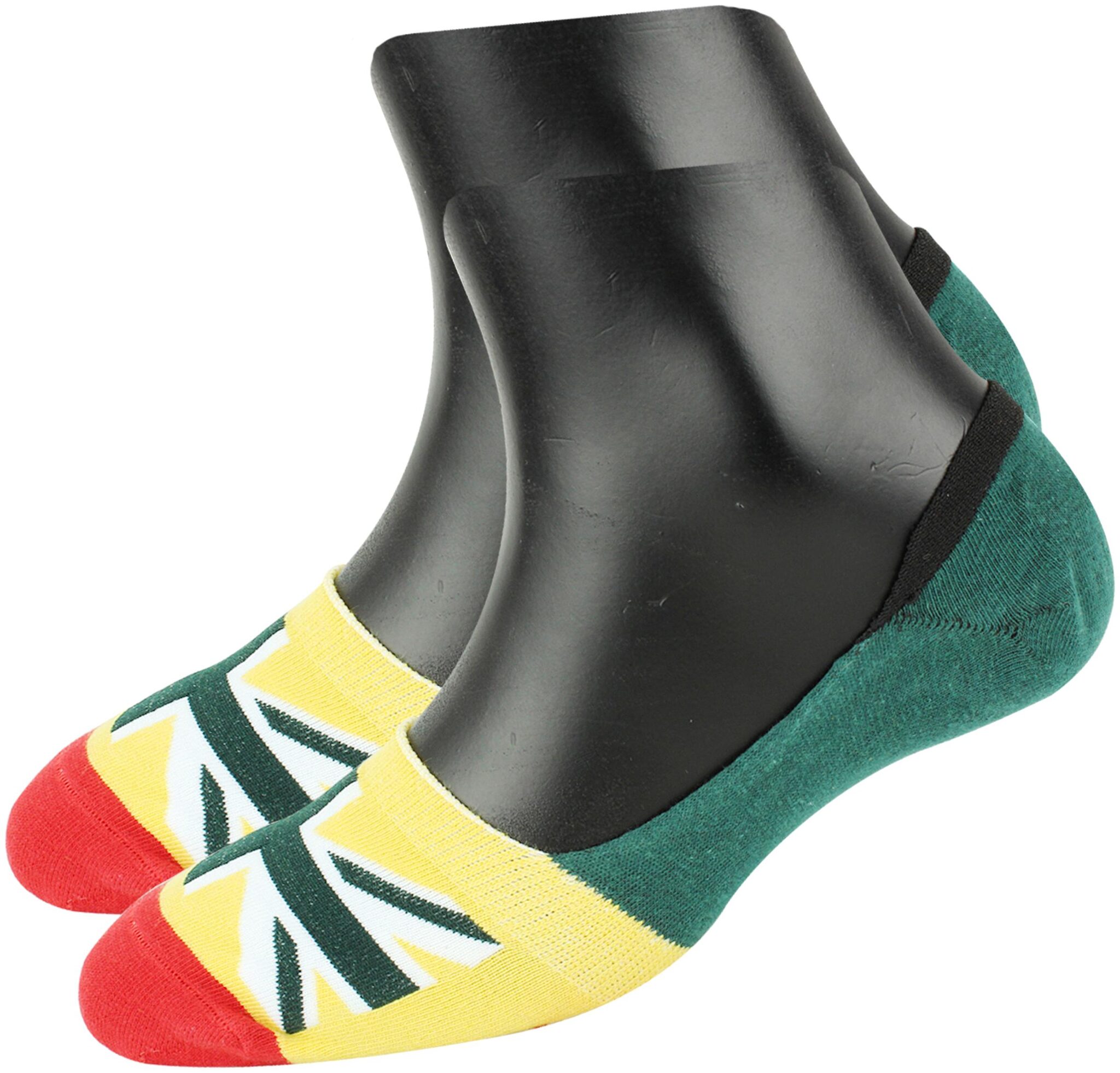

Neska Moda Green Yellow Cotton No show socks ( 1 pair )