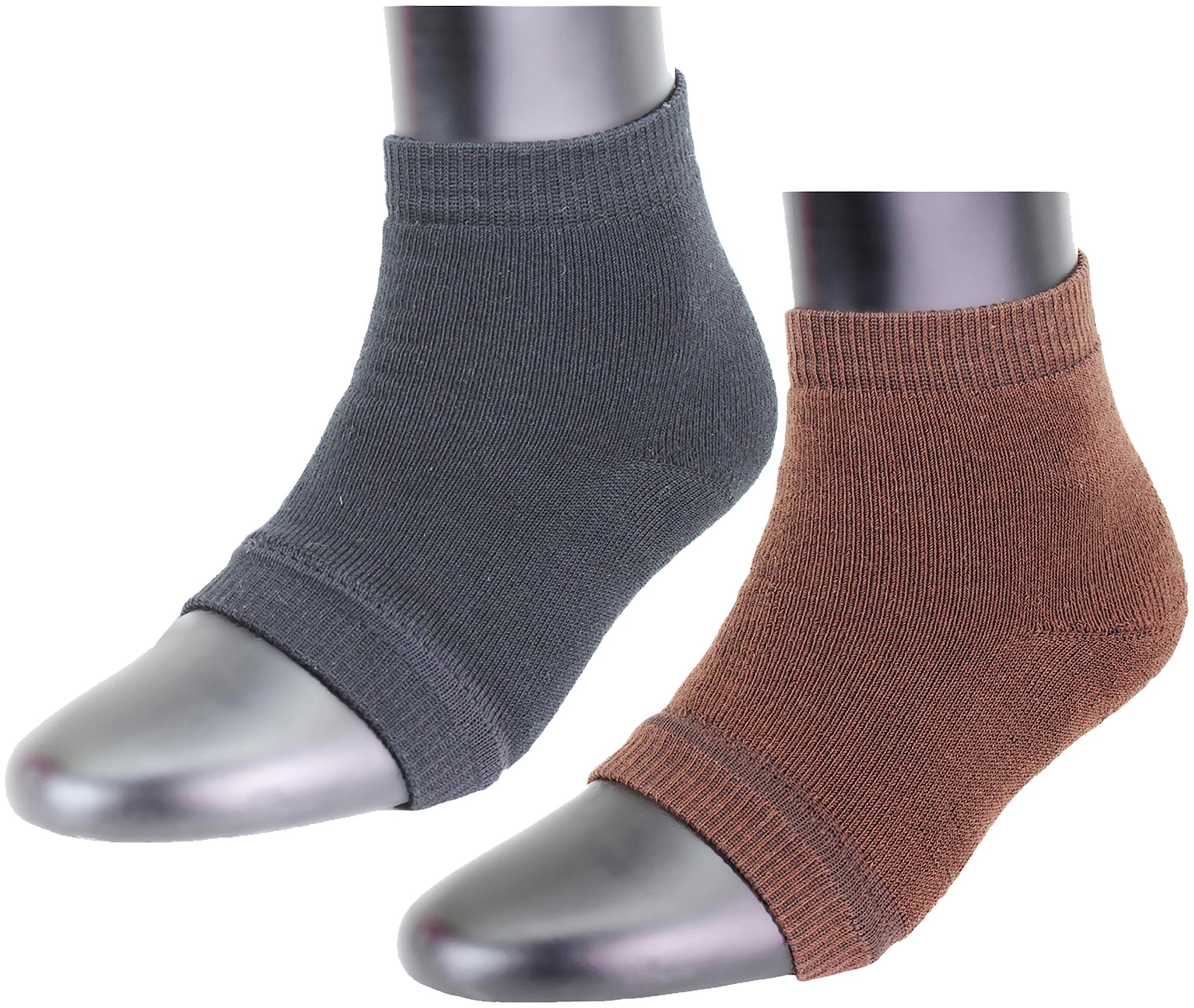 

Neska Moda Brown Grey Cotton Ankle length socks ( Pack of 2 )