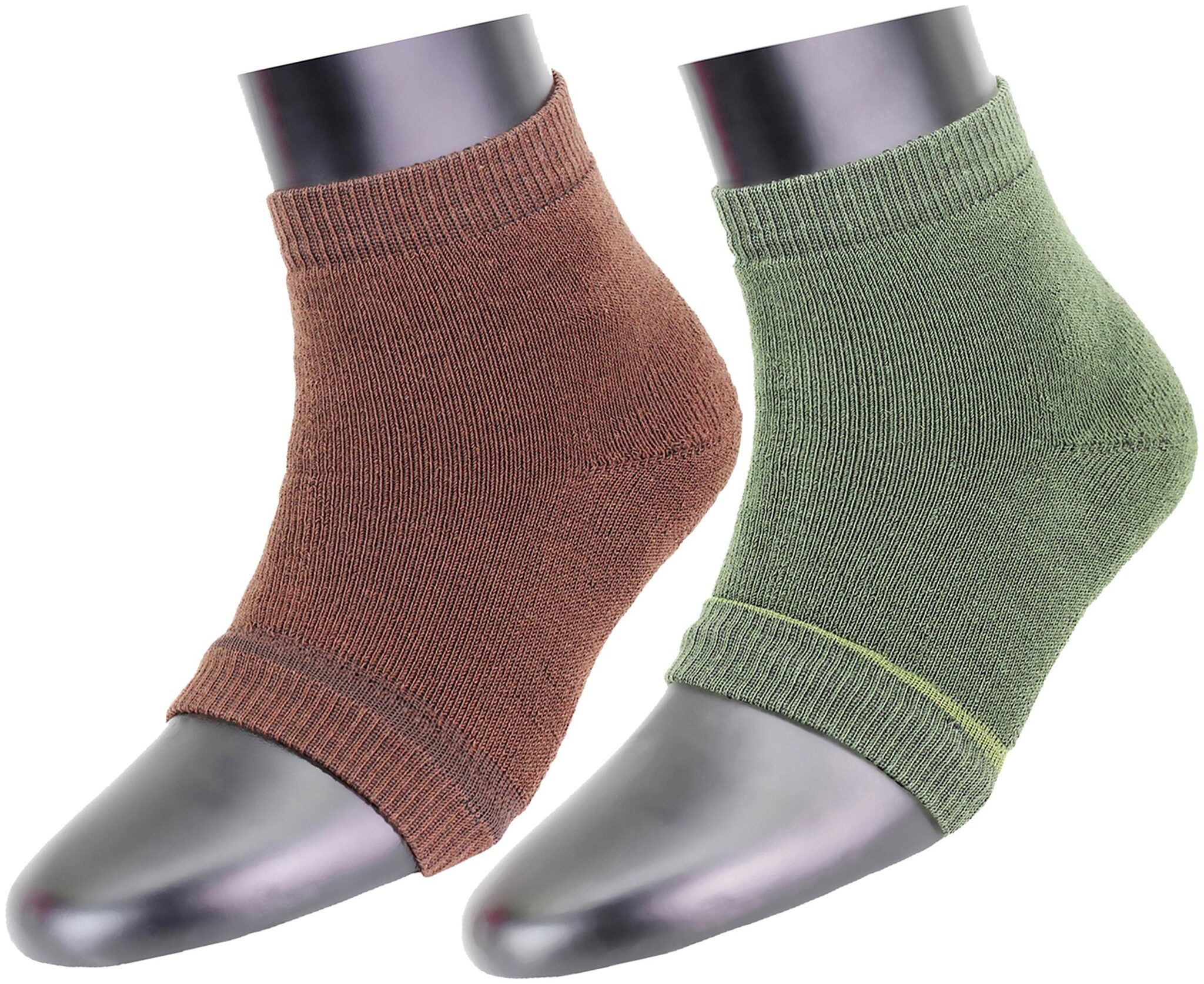

Neska Moda Brown Green Cotton Ankle length socks ( Pack of 2 )