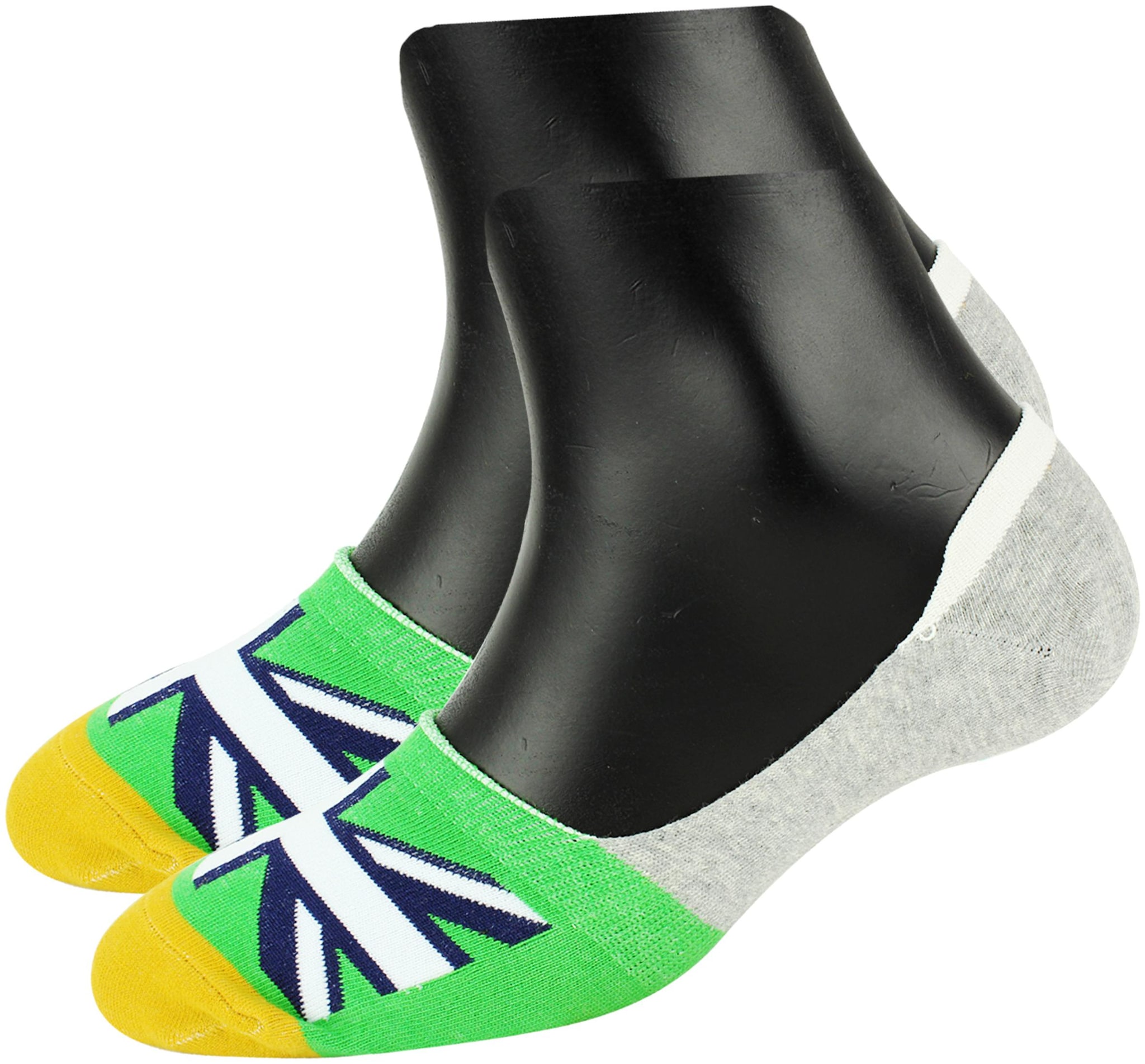

Neska Moda Grey Green Cotton No show socks ( 1 pair )