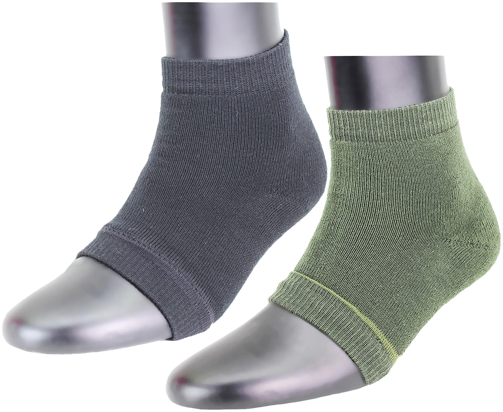 

Neska Moda Grey Green Cotton Ankle length socks ( Pack of 2 )