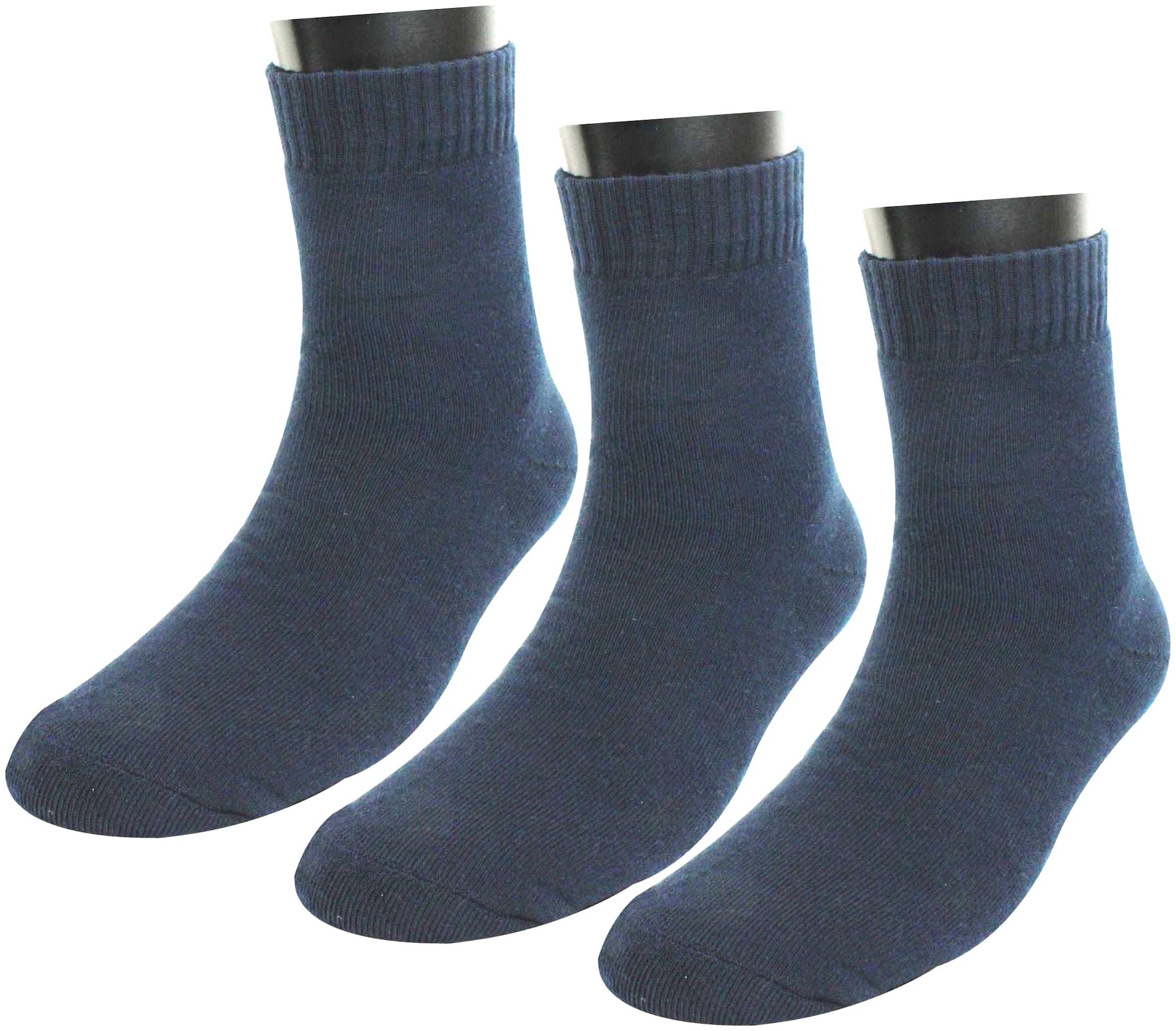 

Neska Moda Blue Cotton Crew length socks ( Pack of 3 )