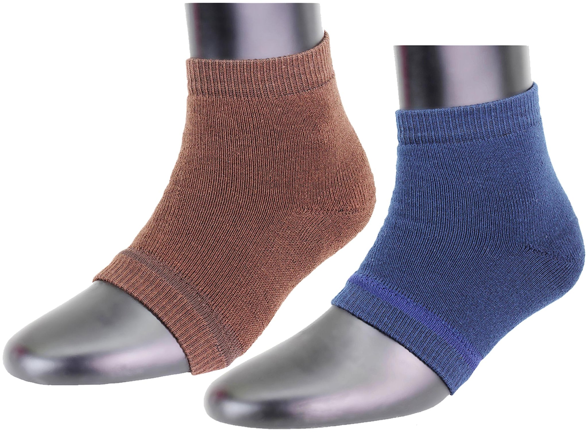

Neska Moda Blue Brown Cotton Ankle length socks ( Pack of 2 )