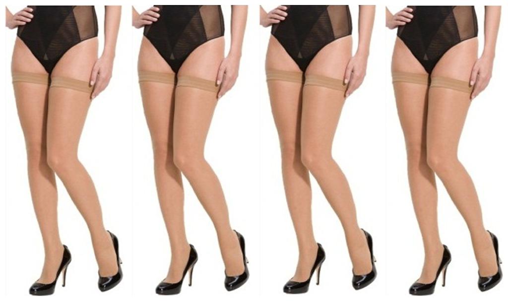 

Neska Moda Women s 4 Pair Skin Casual Thigh Highs Long Stockings