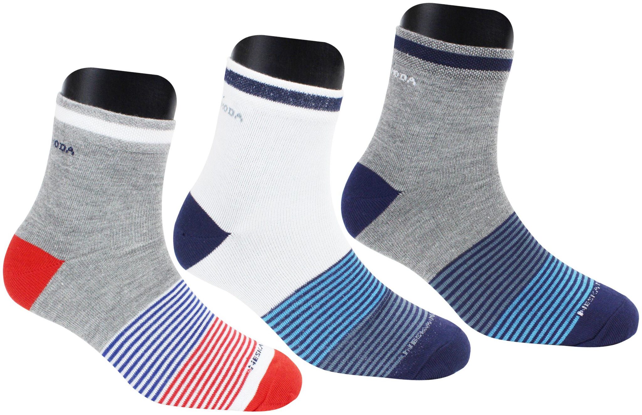 

Neska Moda Women s 3 Pair Striped Ankle Length Socks