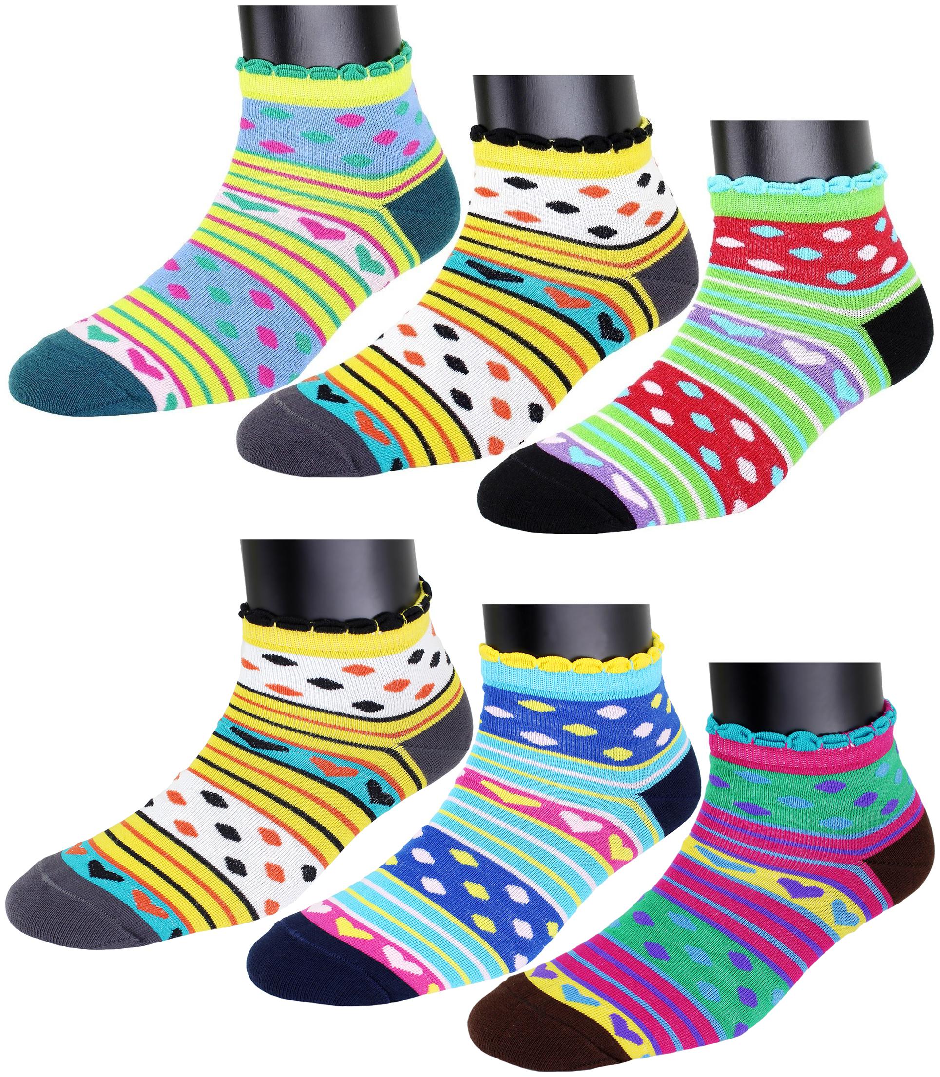 

Neska Moda Women 6 Pairs Multicolor Cotton Ankle Length Socks