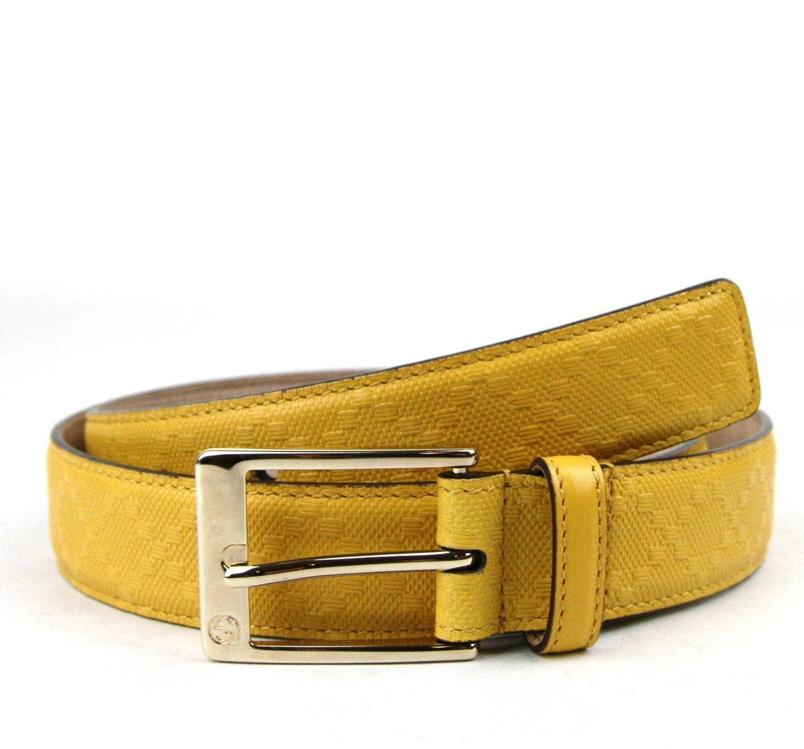 

NEW Authentic GUCCI Mens Diamante Leather Belt with Square Buckle 345658