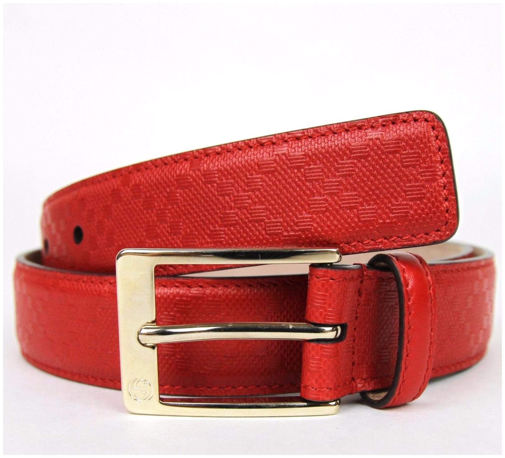 

NEW Authentic GUCCI Mens Diamante Leather Belt with Square Buckle 345658