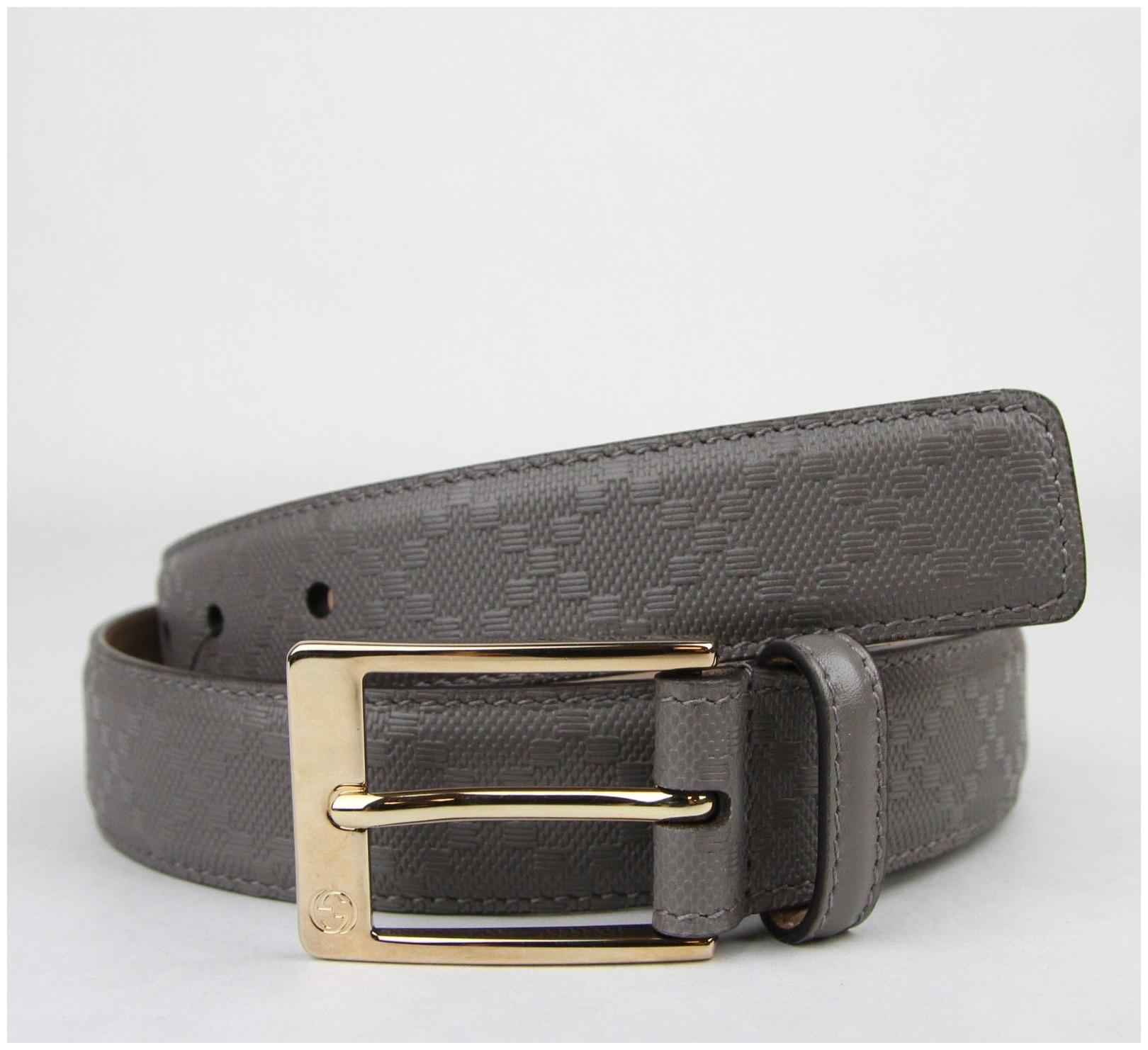 

NEW Authentic GUCCI Mens Diamante Leather Belt with Square Buckle 345658