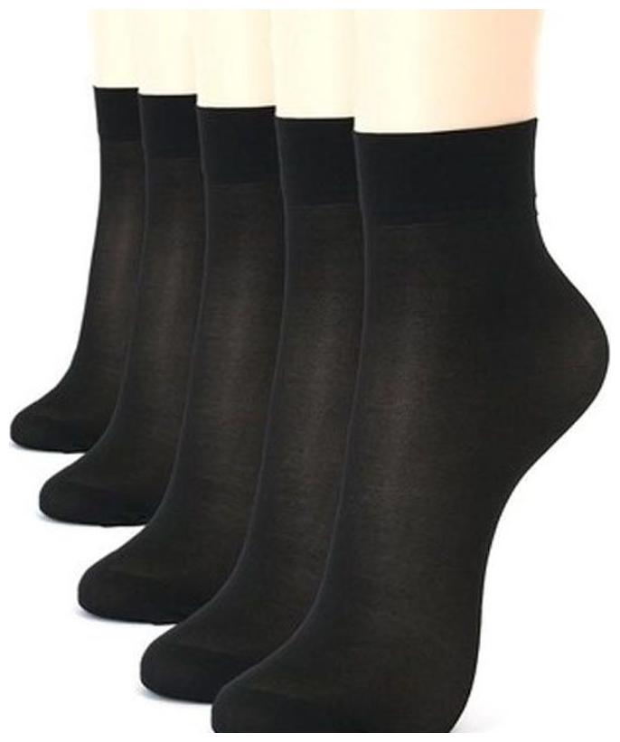

New Pack of 5 Black Comfort Nylon Socks
