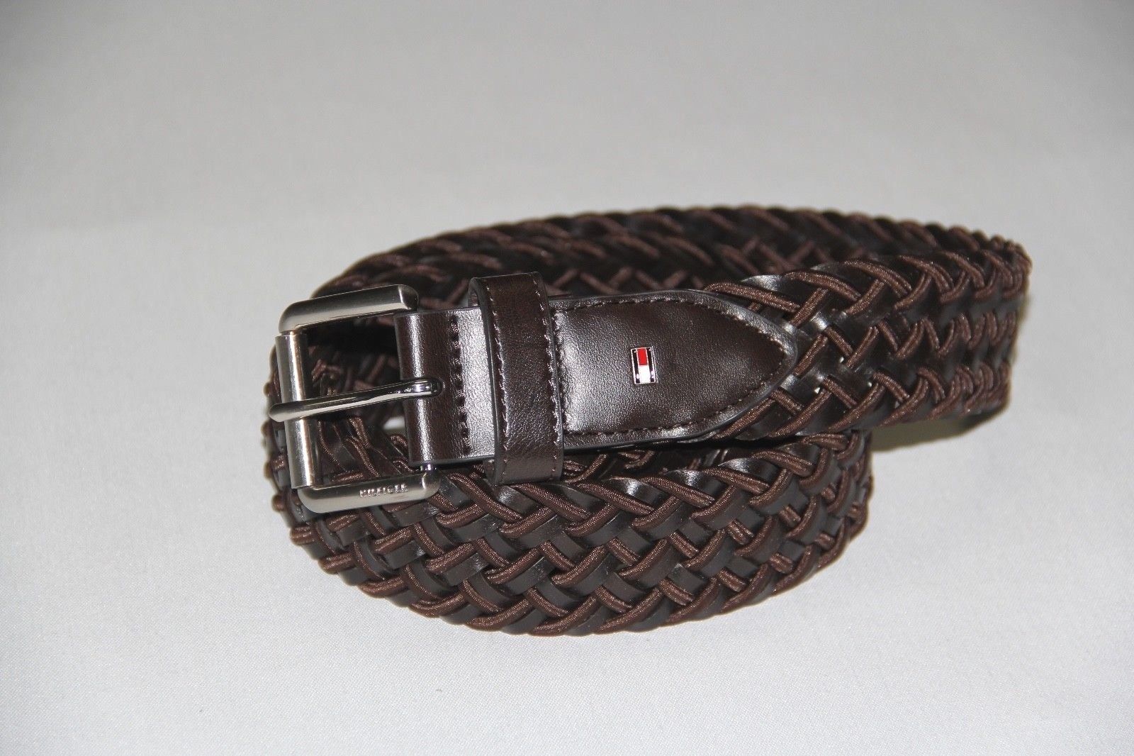 

New Tommy Hilfiger Men s Size 34 Brown Woven Stretch Belt