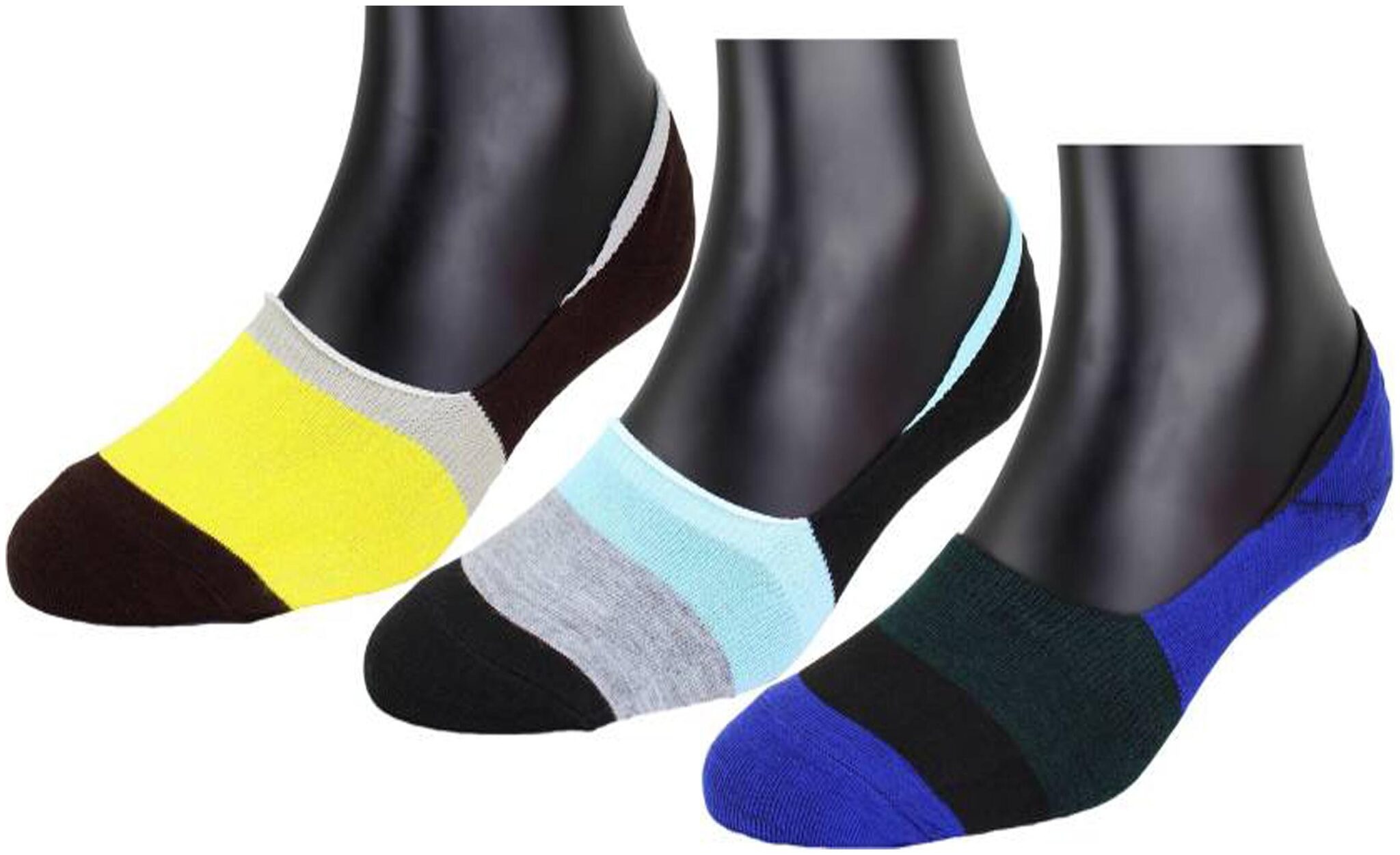 

No Show Cotton Socks with Silicon Grip Assoted color (Pack -3)