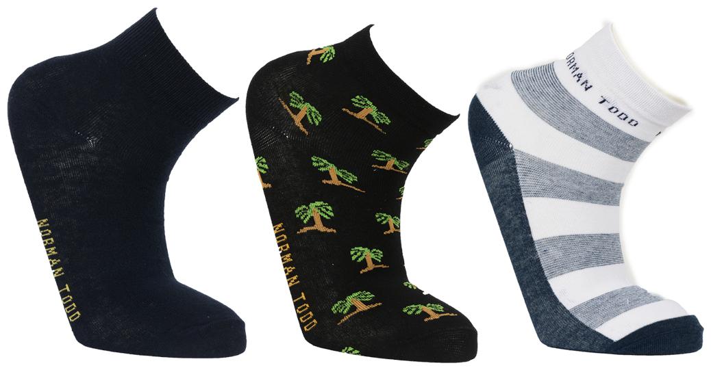 

Norman Todd Assorted Cotton Ankle length socks ( Pack of 3 )