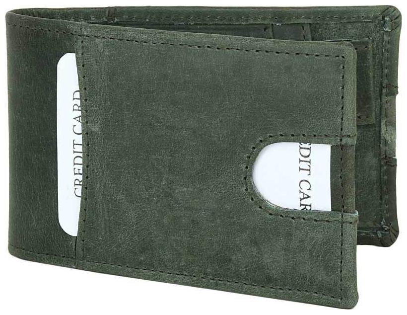 

NUKAICHAU Men Green Leather Bi-Fold Wallet ( Pack of 1 )