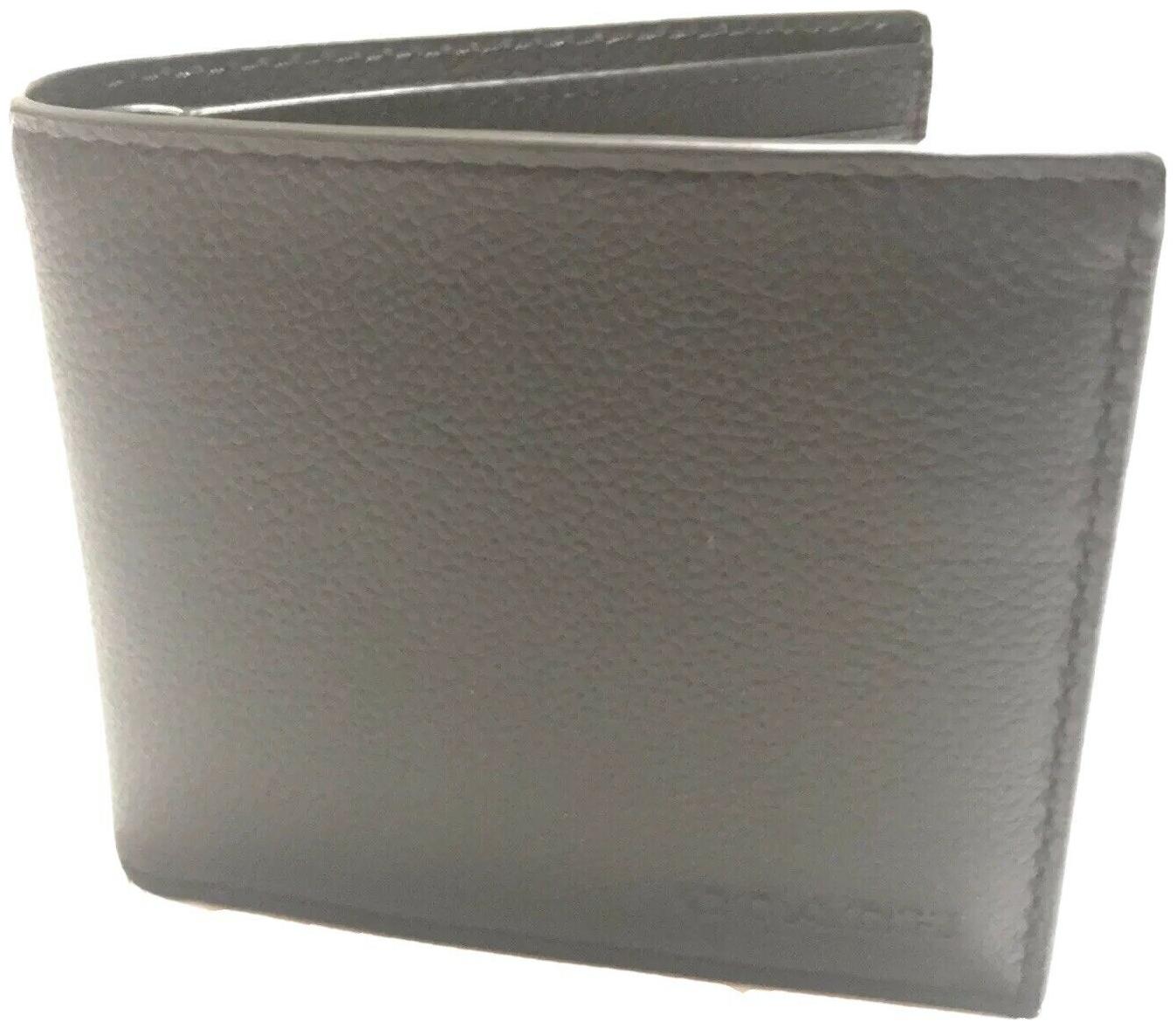 

NWT Coach F74991 Compact ID Sport Calf Leather Men s Wallet Black New With Tag